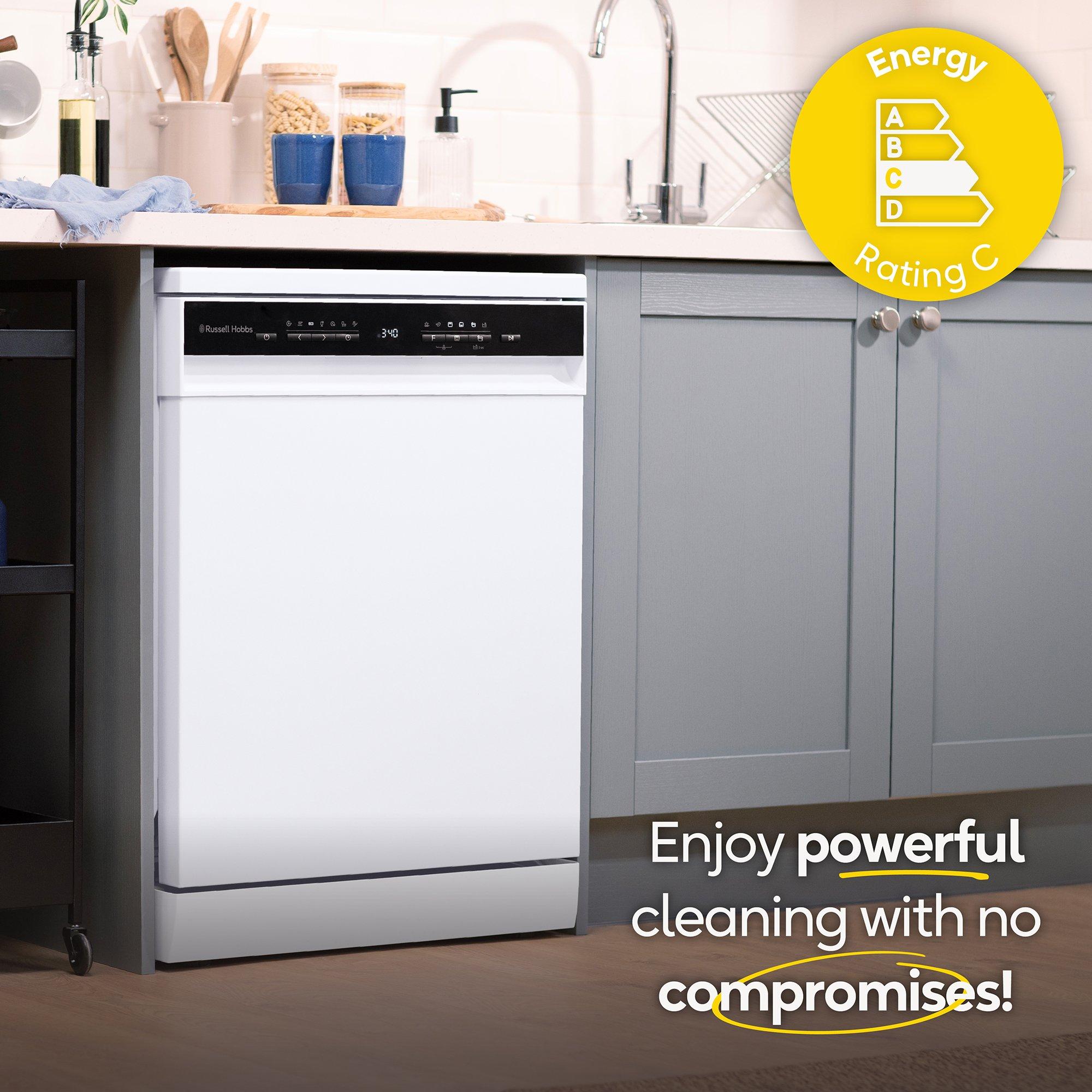 White - Russell Hobbs - RH60DW10C1W Freestanding Dishwasher in White - 8