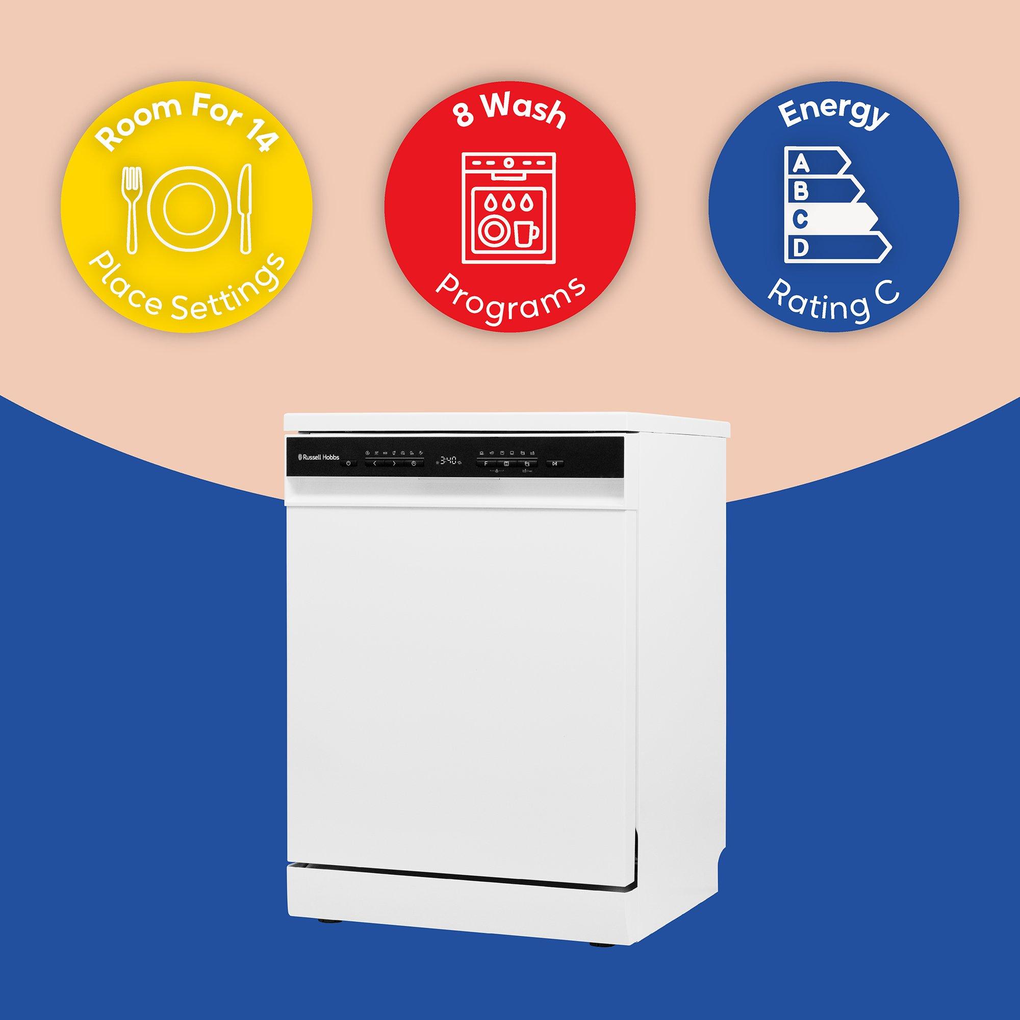 White - Russell Hobbs - RH60DW10C1W Freestanding Dishwasher in White - 10