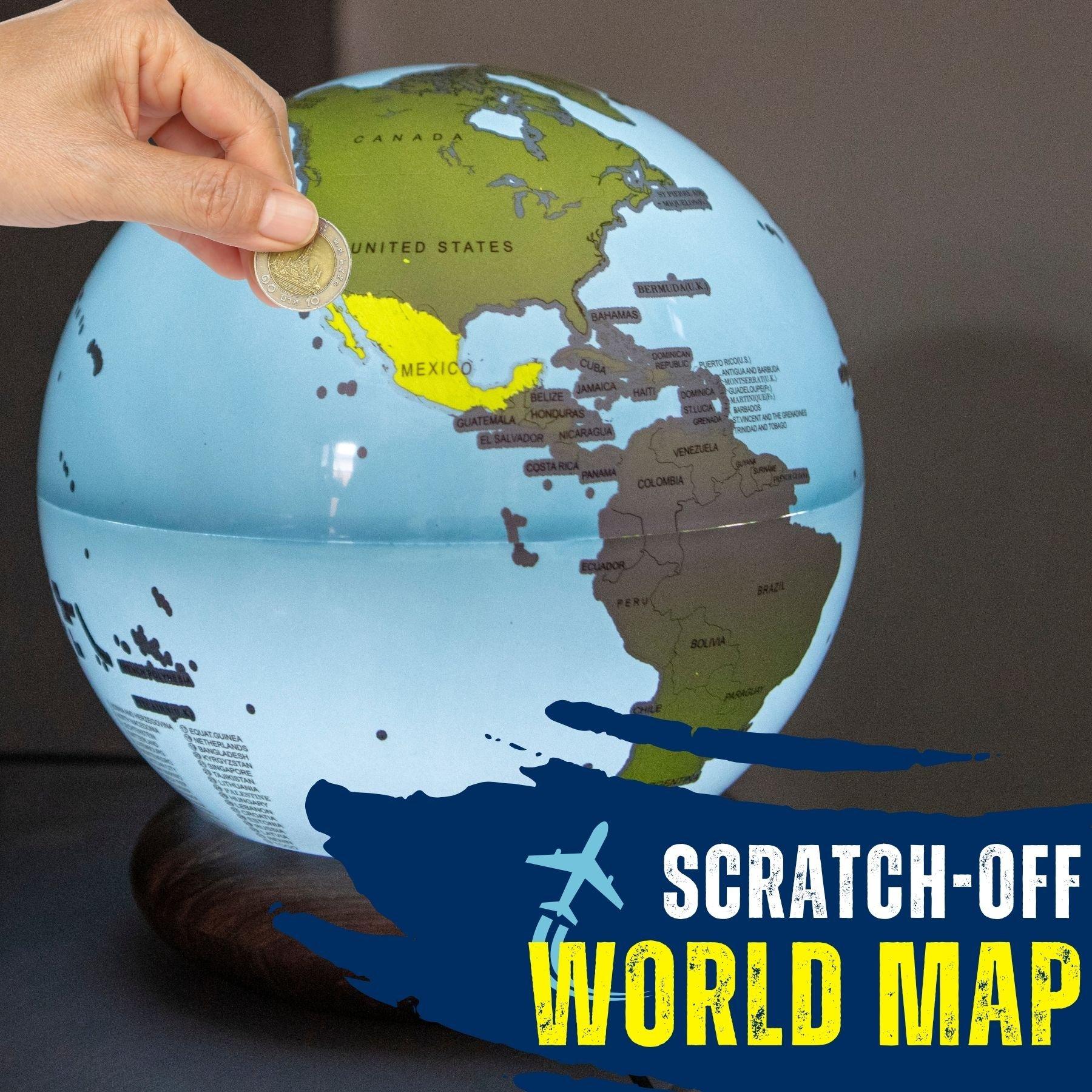 Multi - Boxer Gifts - Globe Trotter Light-Up LED Scratch Off World Map - 2