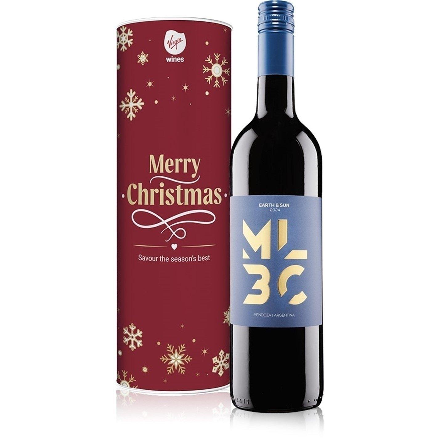 Virgin Wines Merry Christmas Malbec tube