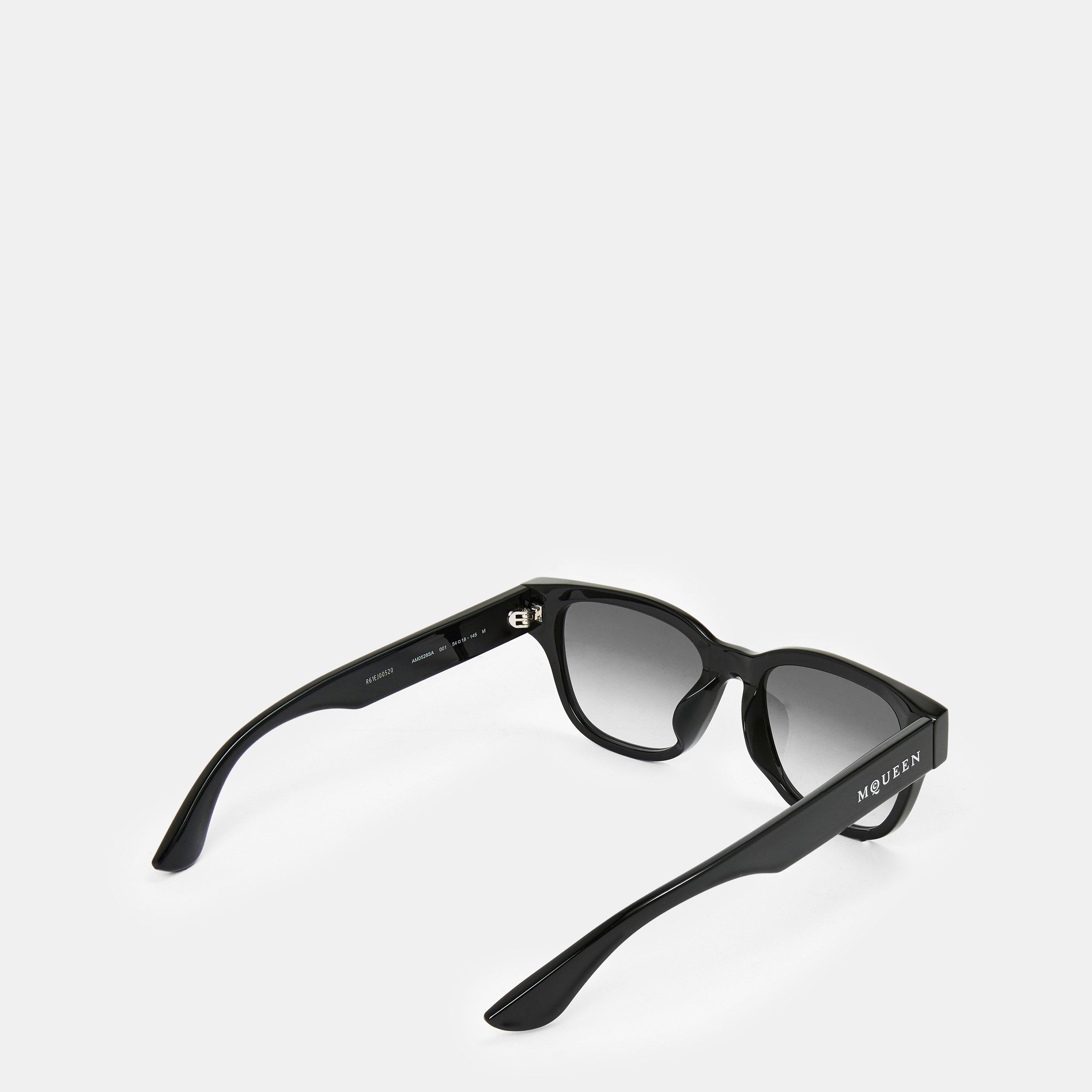 Black/Grey - Alexander McQueen - Men's Alex Rectangle Sunglasses - 2