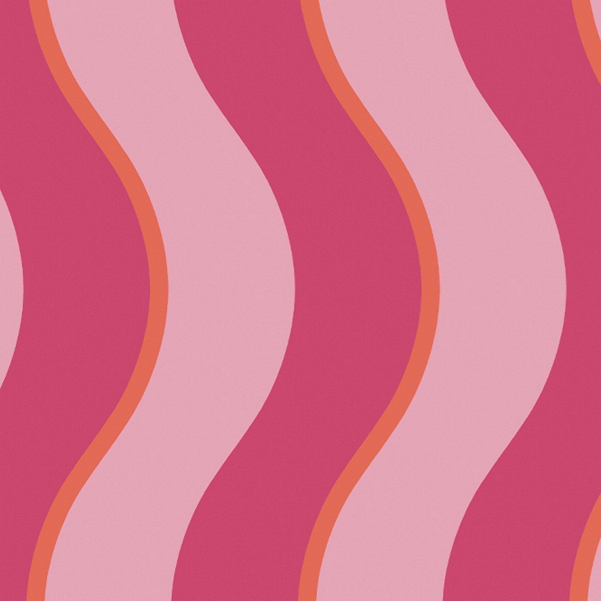 Pink - Envy - Envy Making Waves Raspberry / Tangerine Wallpaper - 4