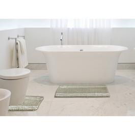 Country Club Bath and Pedestal Mat Set Noodle Stripe Design