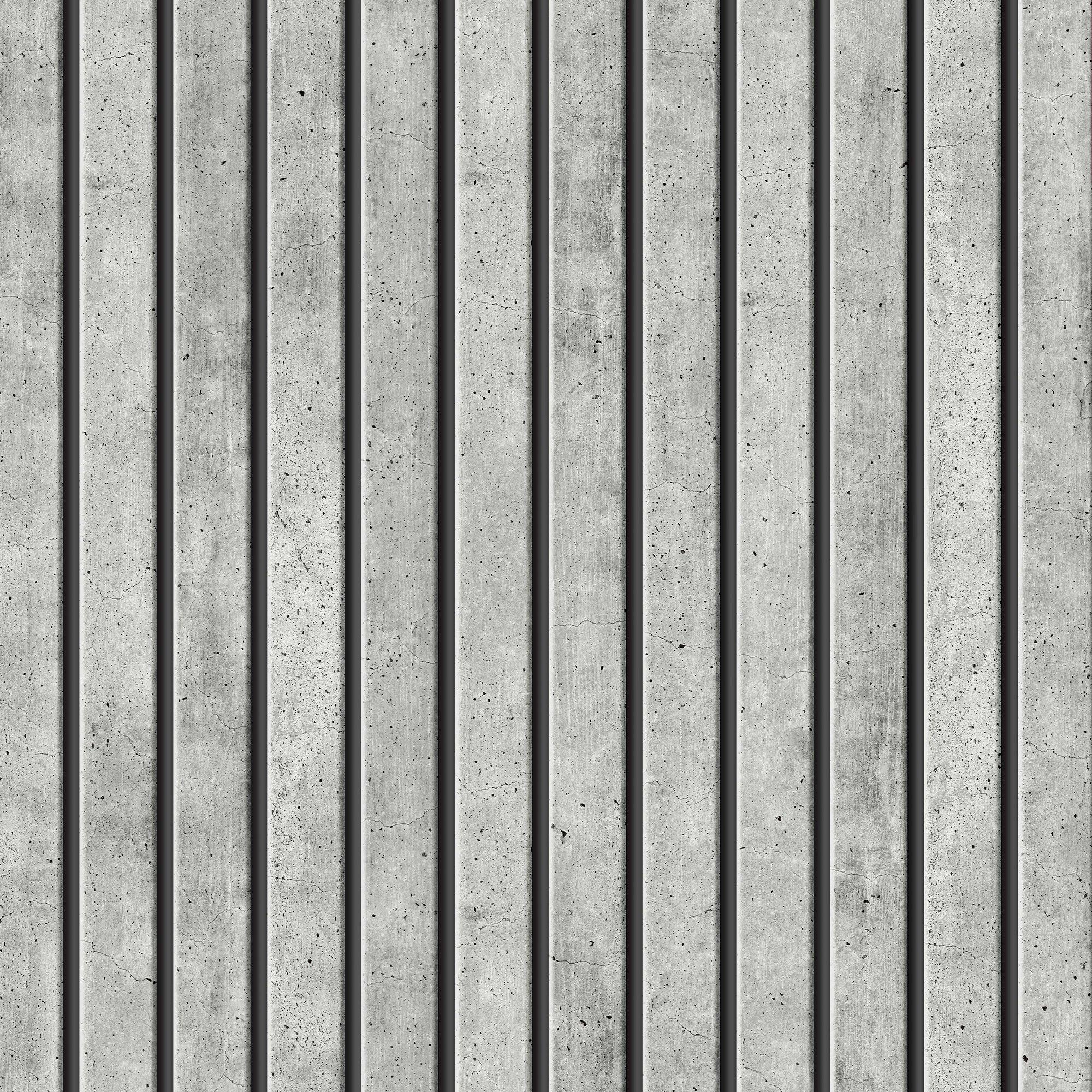 Grey - Fresco - Fresco Concrete Slats Grey Wallpaper - 2