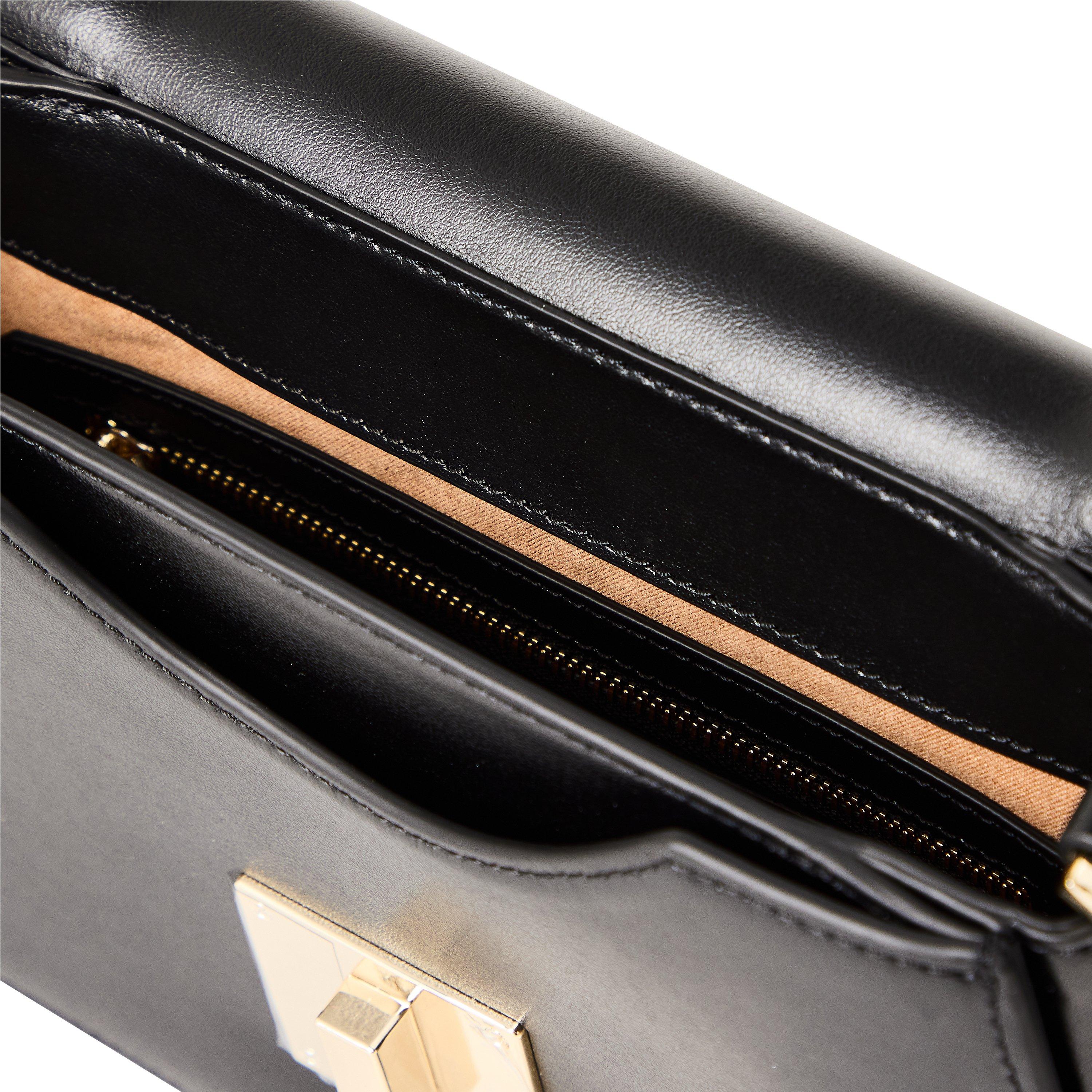 Black - Boss - Women's Ariell Saddle Bag, Luxurious Cow Skin Handbag - 3