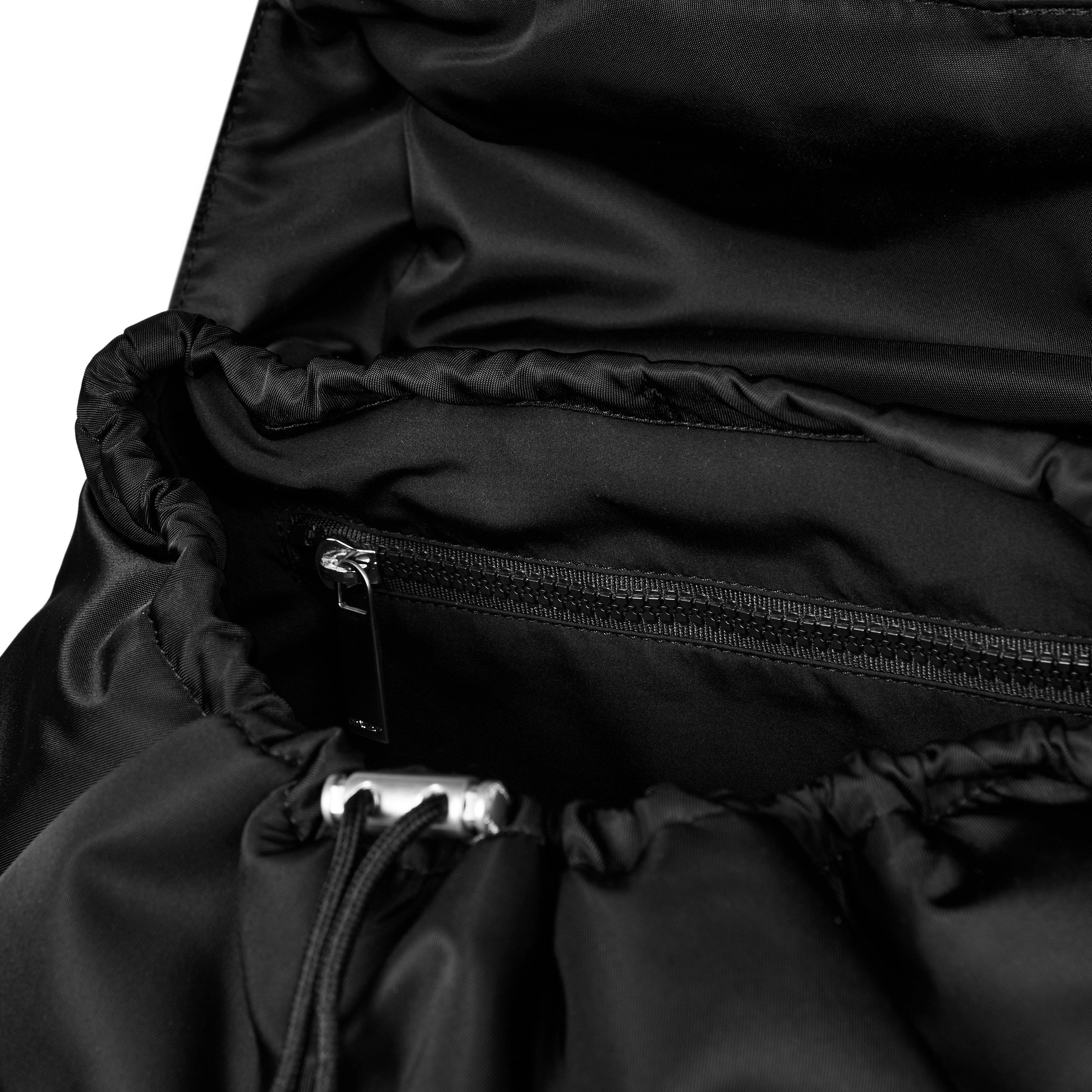 Black - Off White - Men's  Nylon Outdoor Flap Design Backpack - 4