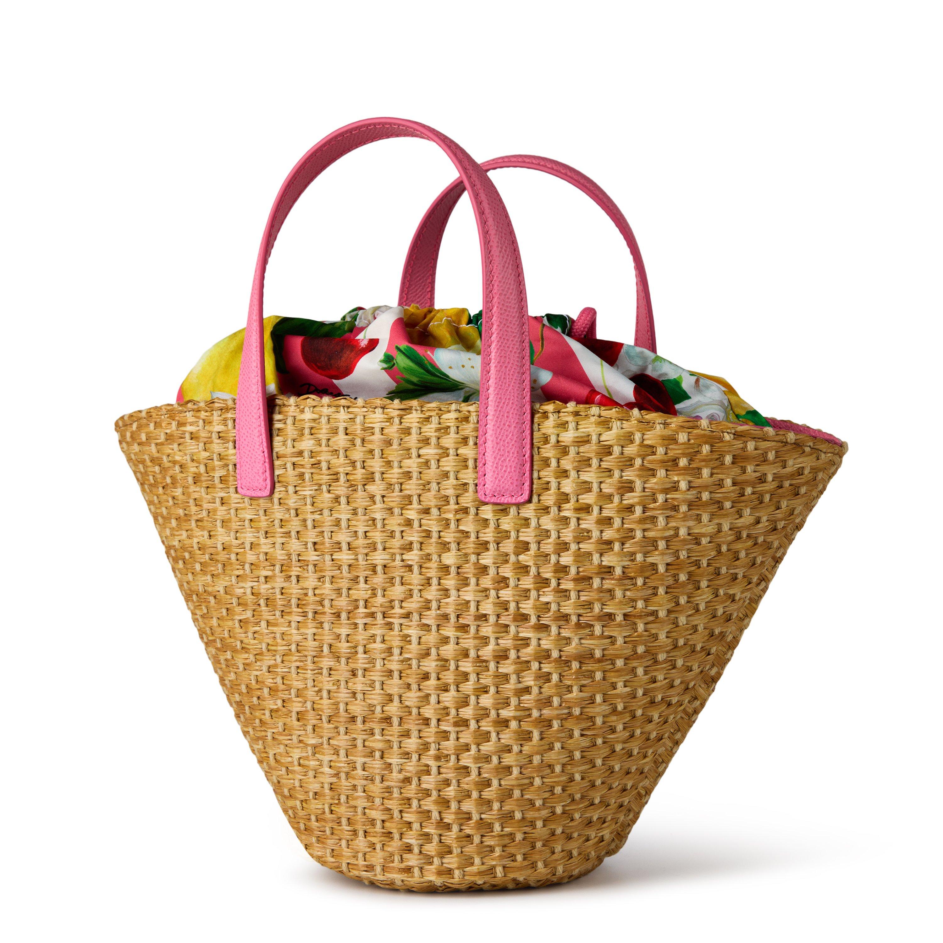 Beige/Pnk 8L863 - Dolce and Gabbana - Kids' Logo Straw Bag - 2