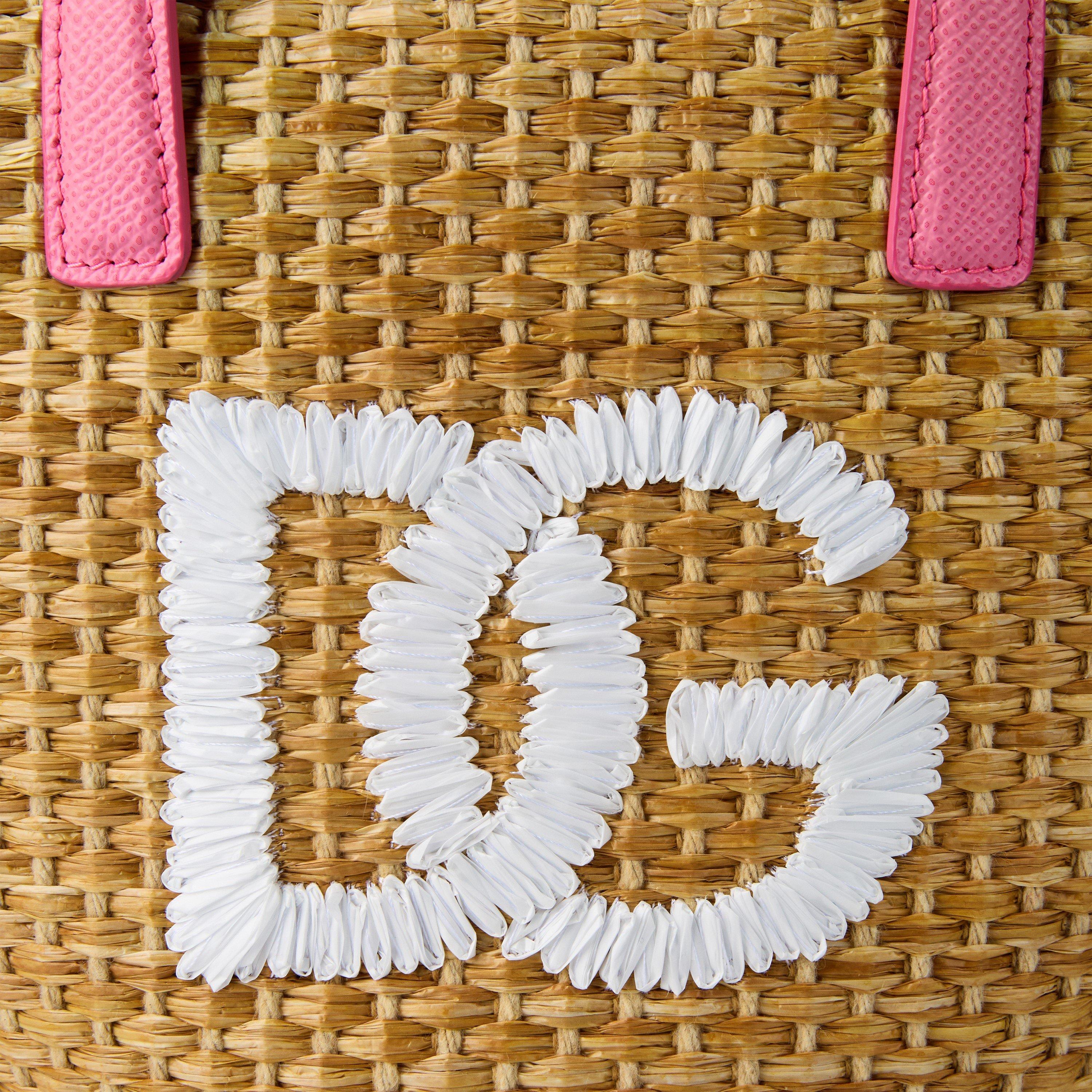 Beige/Pnk 8L863 - Dolce and Gabbana - Kids' Logo Straw Bag - 3