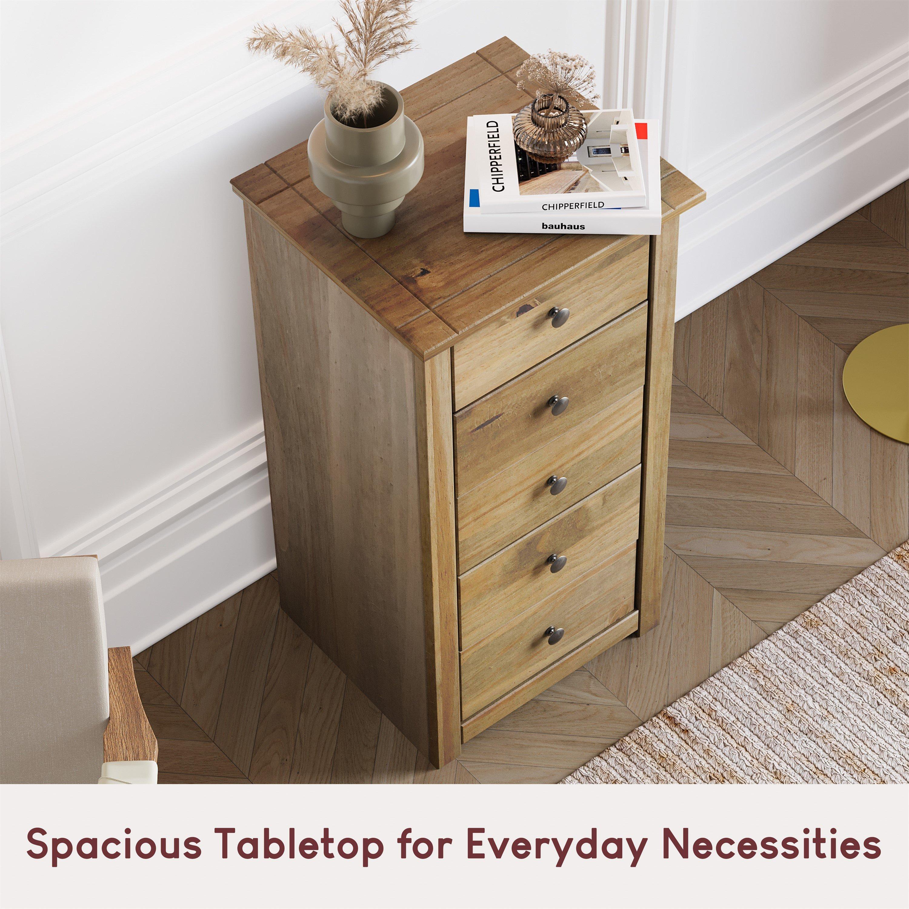 Pine - Lassic - Vida Designs Panama 5 Drawer Narrow Chest - 6