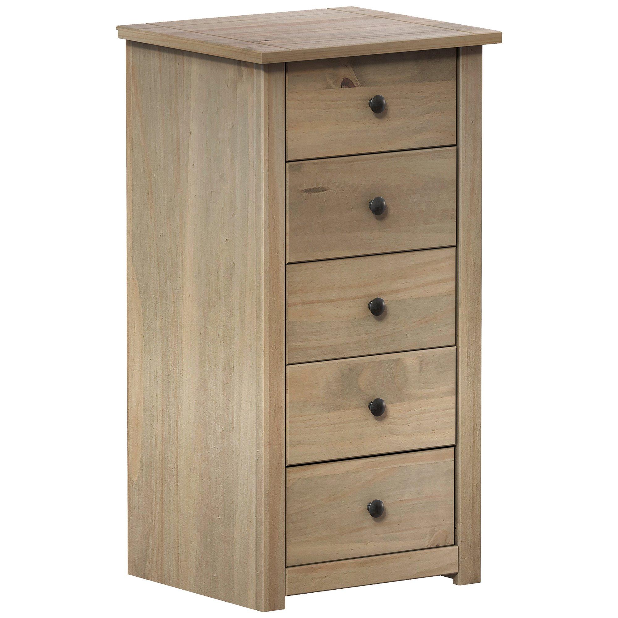 Pine - Lassic - Vida Designs Panama 5 Drawer Narrow Chest - 7