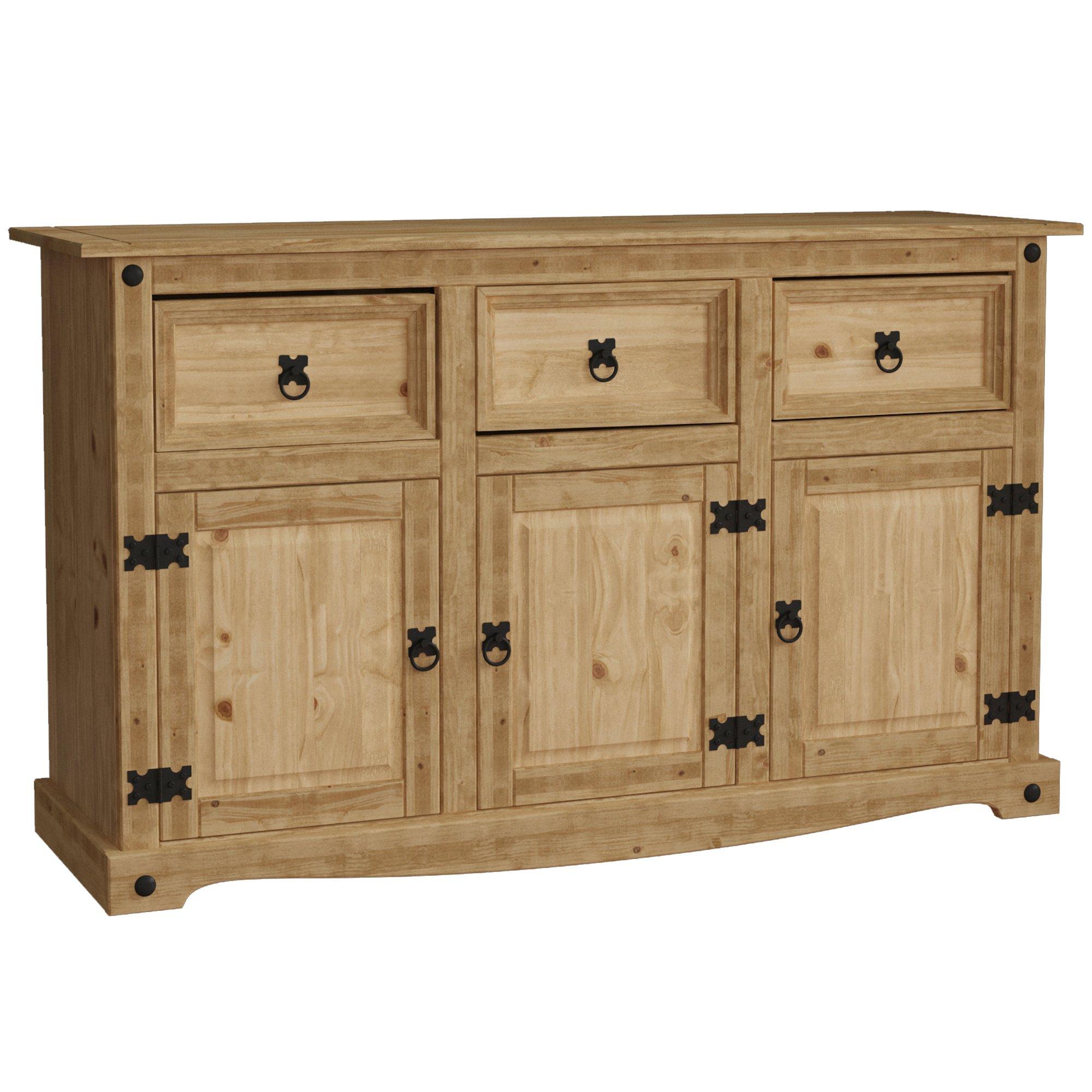 Pine - Lassic - Vida Designs Corona 3 Door 3 Drawer Sideboard - 8