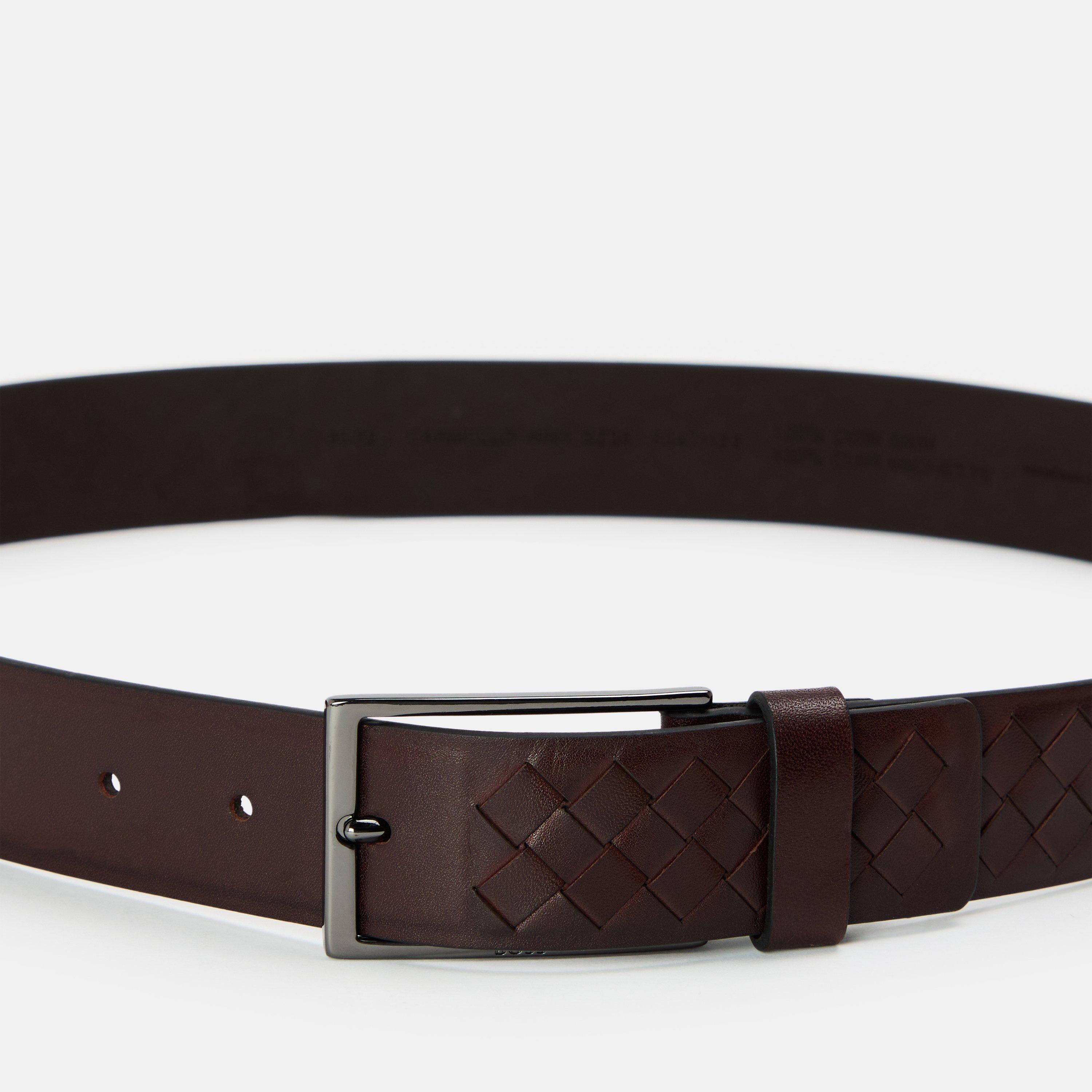 Dark Brown - Boss - Men's Carmello Leather Belt - 3