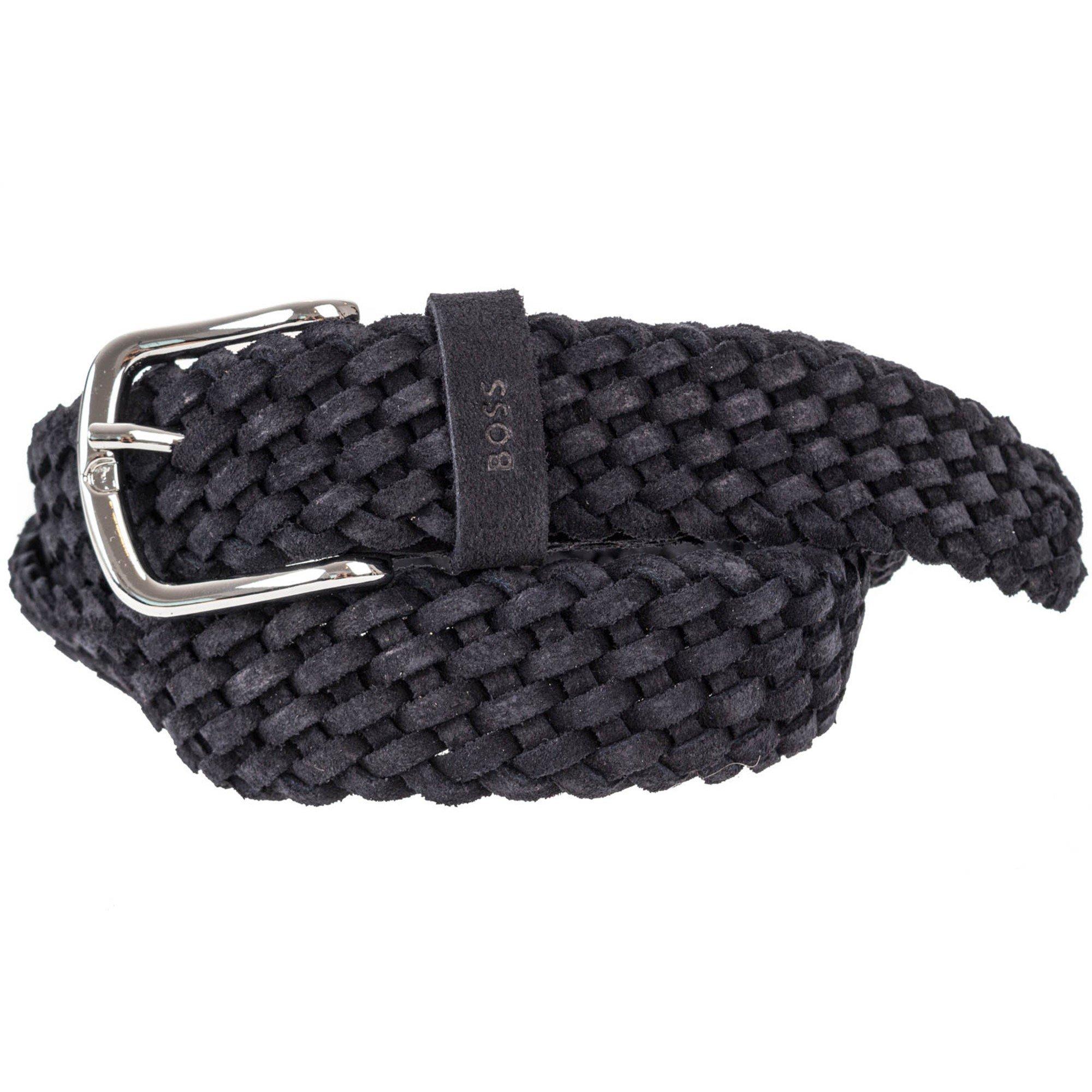 Dark Blue - Boss - Men's Sash Leather Belt - 3