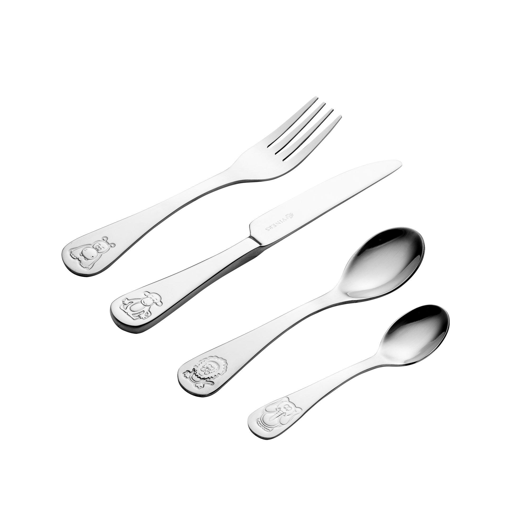 Silver - Viners - Jungle 4 piece Kids Cutlery Set - 2