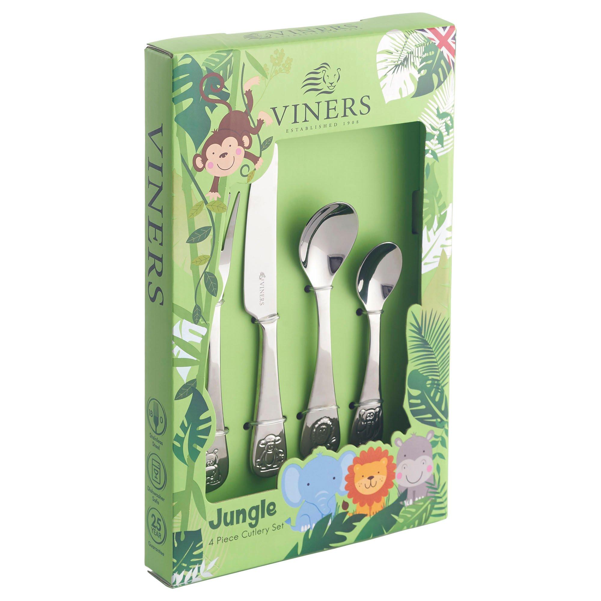 Silver - Viners - Jungle 4 piece Kids Cutlery Set - 3