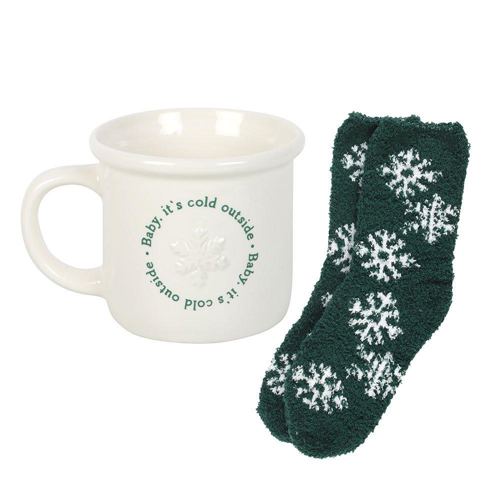White - Something Different - Baby Its Cold Outside Mug and Socks Set - 4