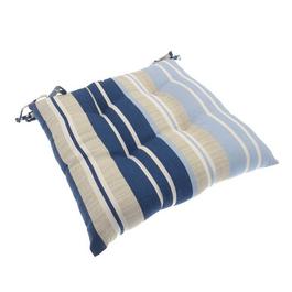 Country Club Chair Cushion Coastal Stripe Design Pure Cotton