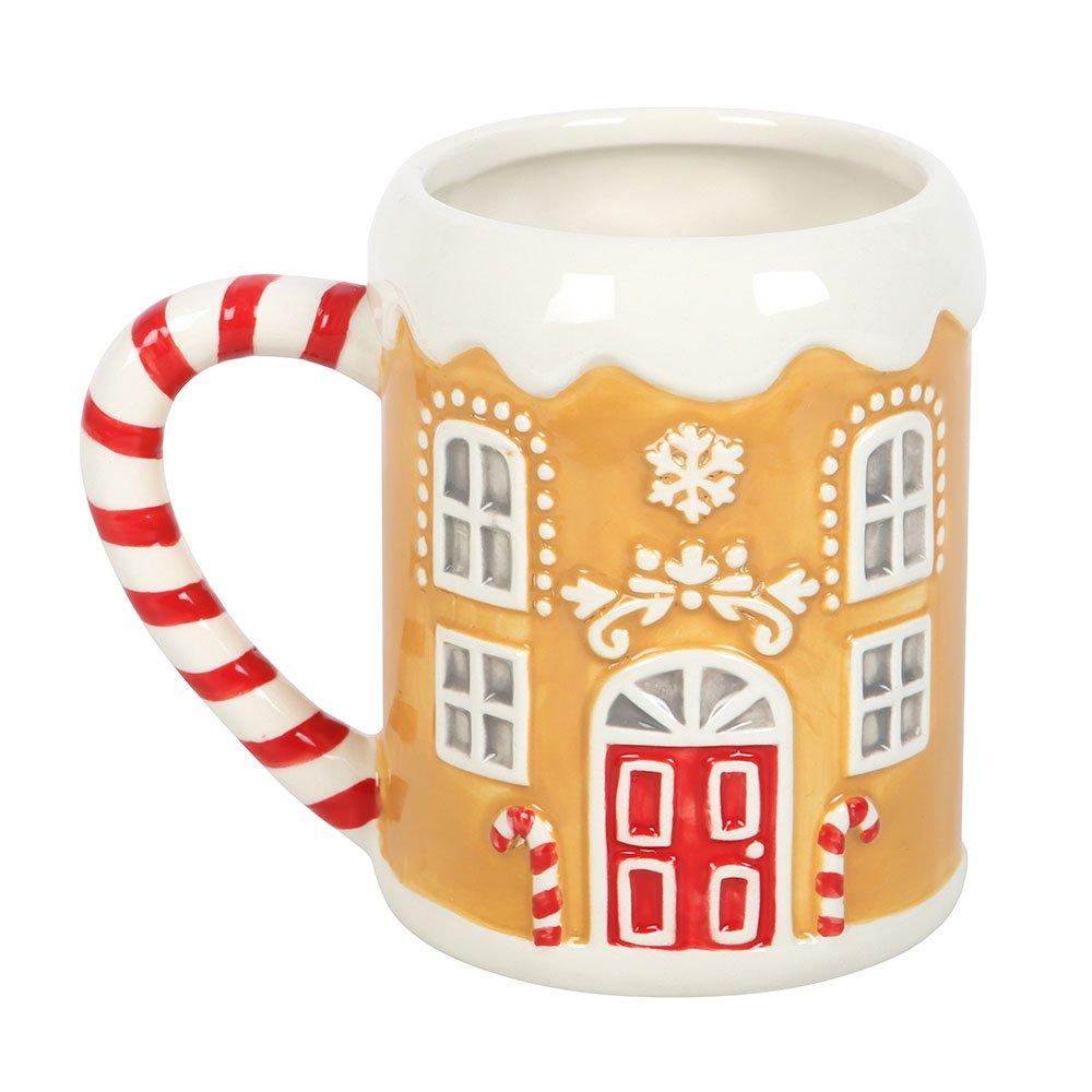 Brown - Something Different - Candy Cane Gingerbread House Mug - 2