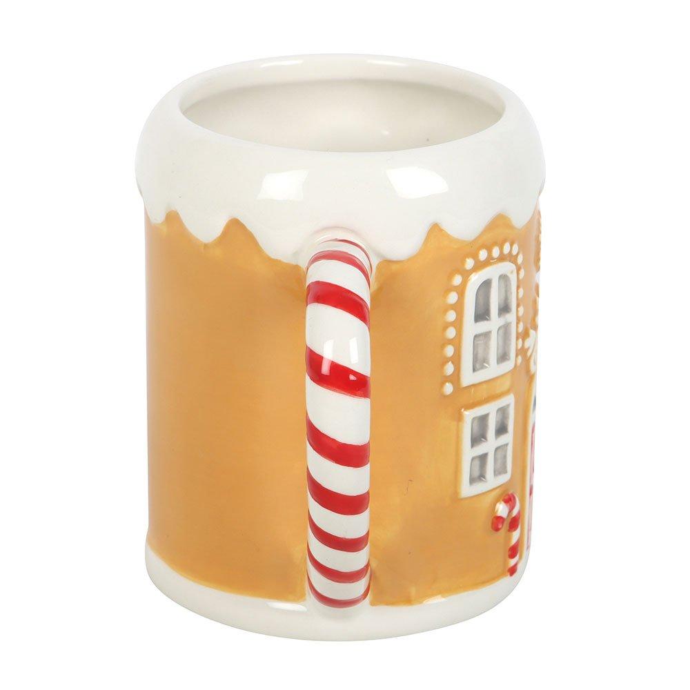 Brown - Something Different - Candy Cane Gingerbread House Mug - 3