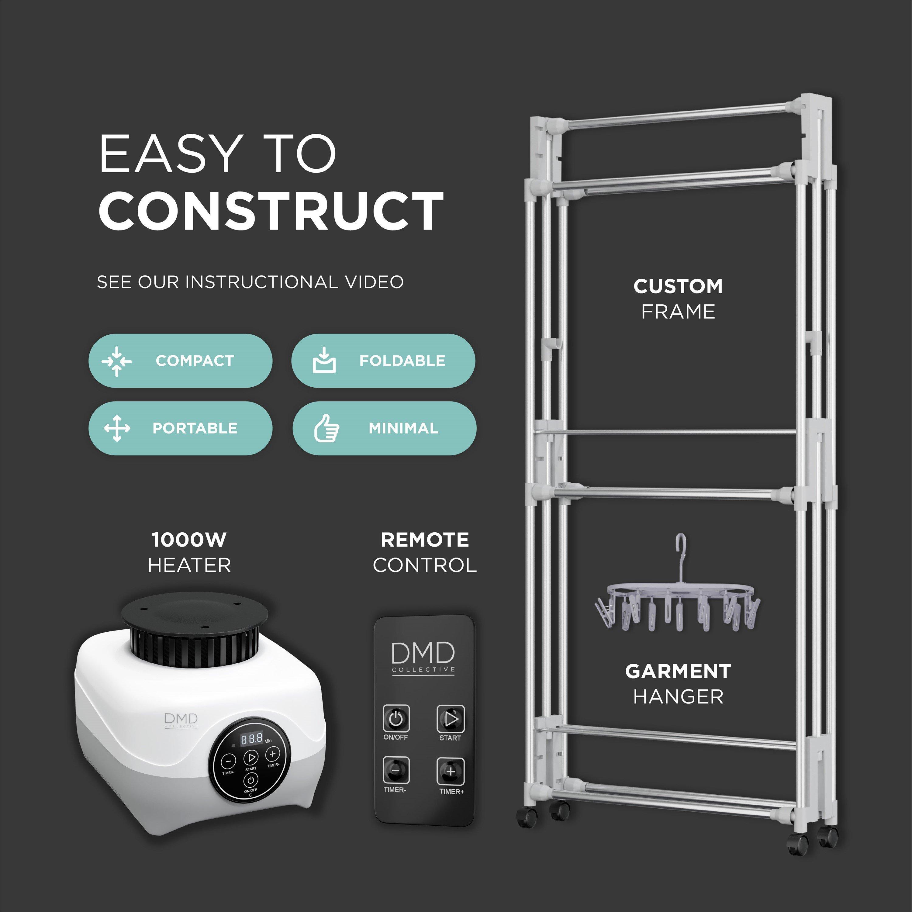 Grey - DMD Collective - Deluxe Hang-n-Dry Electric Clothes Dryer - 6