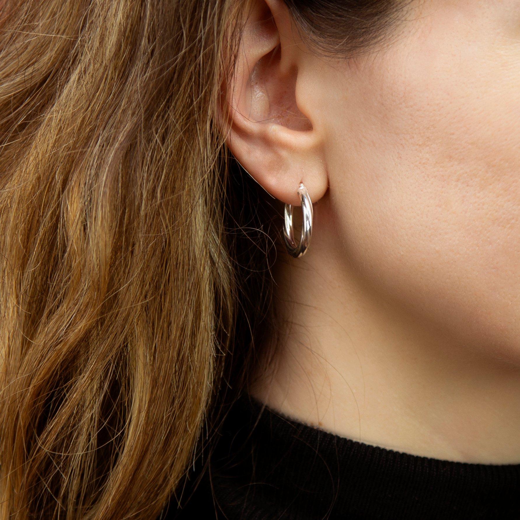 Sterling Silver - Be You - Sterling Silver Twist Hoop Earrings - 2