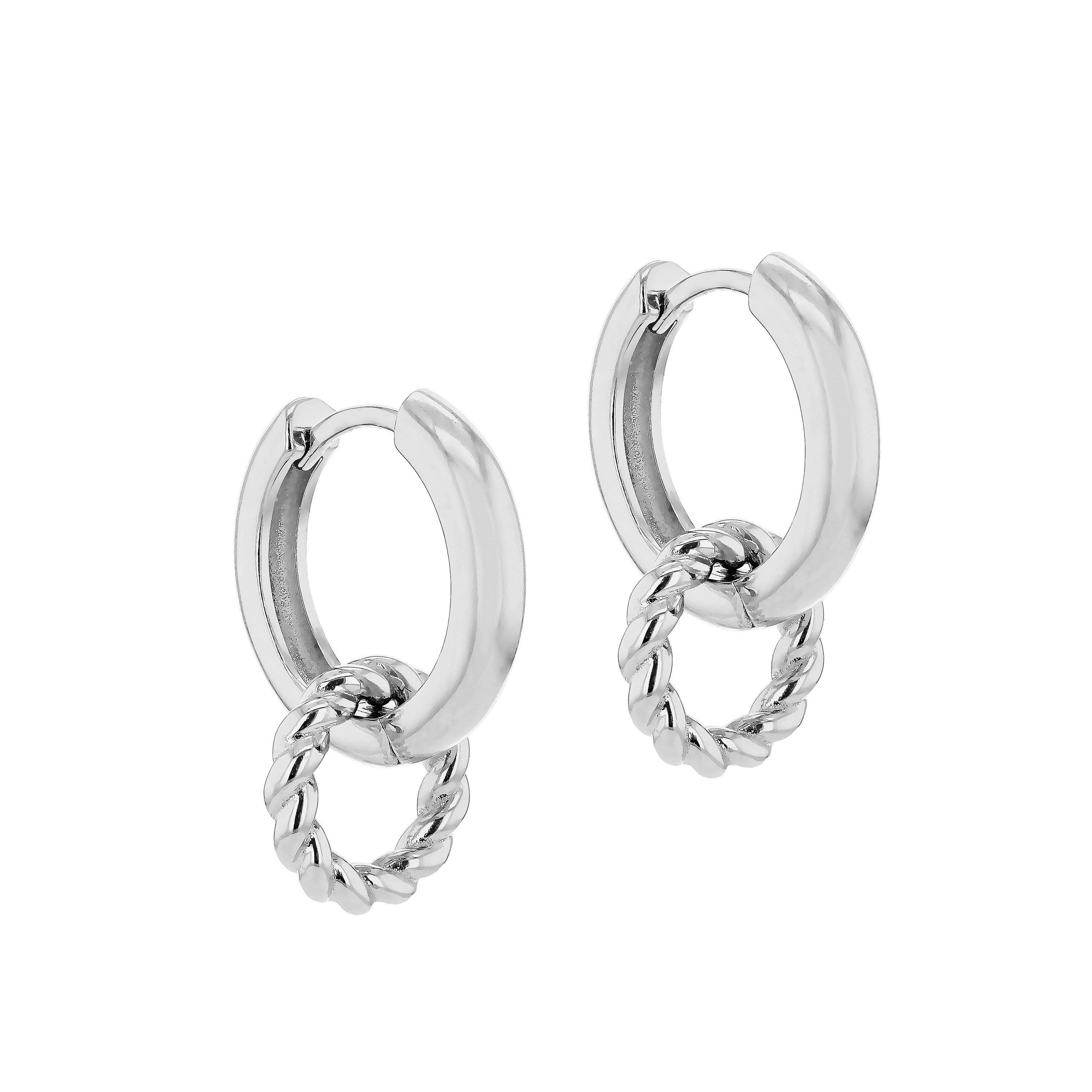 Sterling Silver - Be You - Sterling Silver Twisted Ring Hoop Earrings - 1