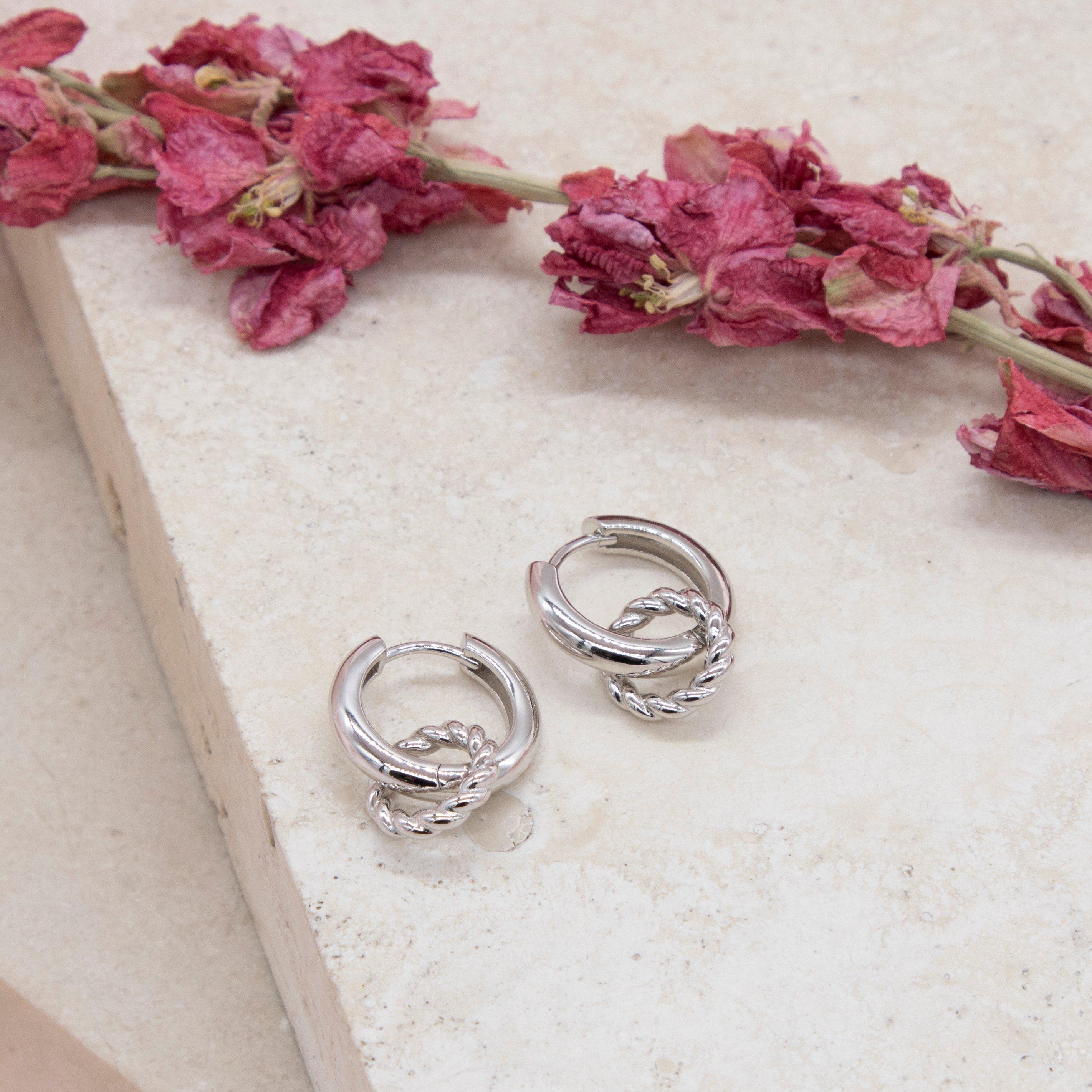 Sterling Silver - Be You - Sterling Silver Twisted Ring Hoop Earrings - 3