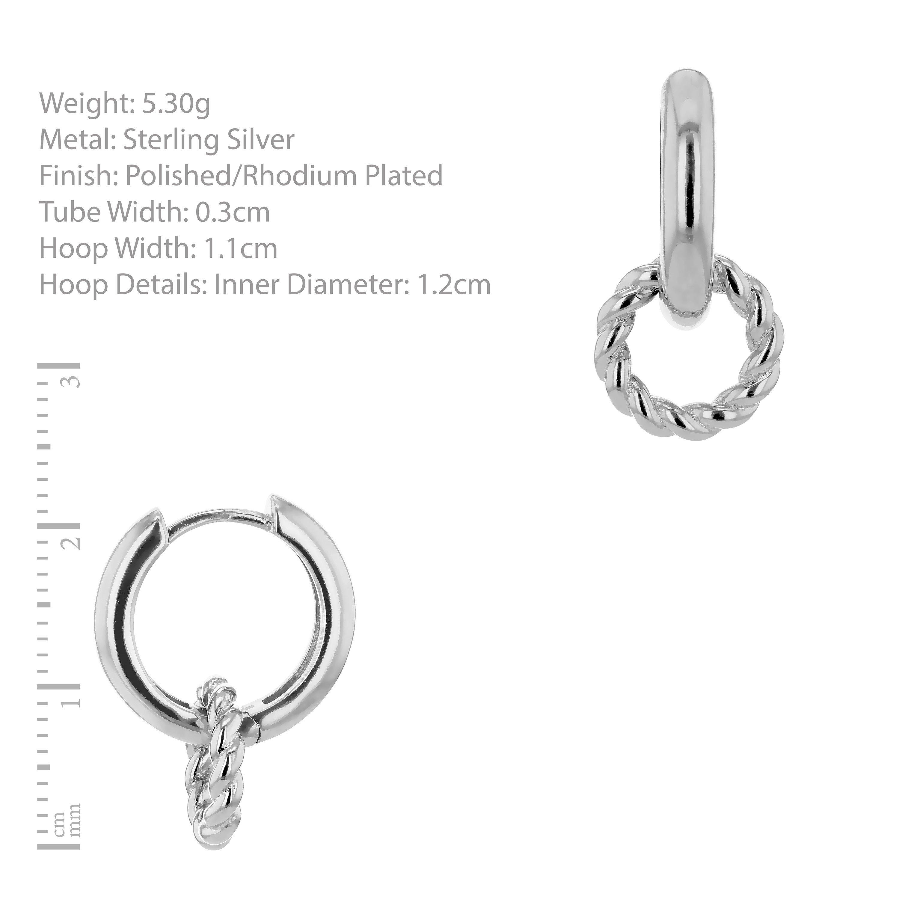 Sterling Silver - Be You - Sterling Silver Twisted Ring Hoop Earrings - 4