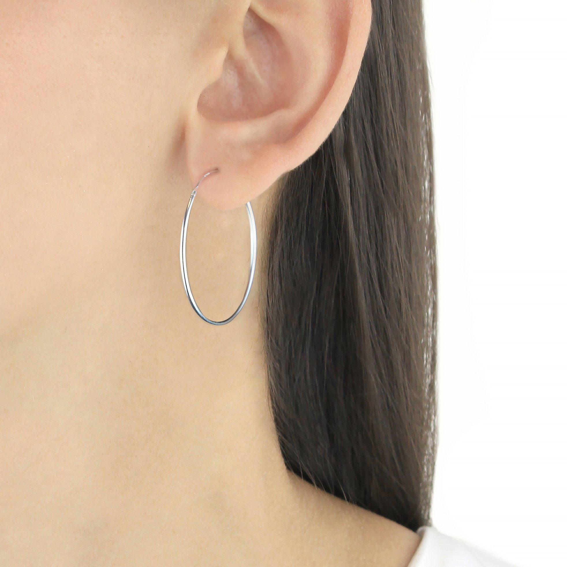 Sterling Silver - Be You - Sterling Silver Endless Hoop Earrings - 2