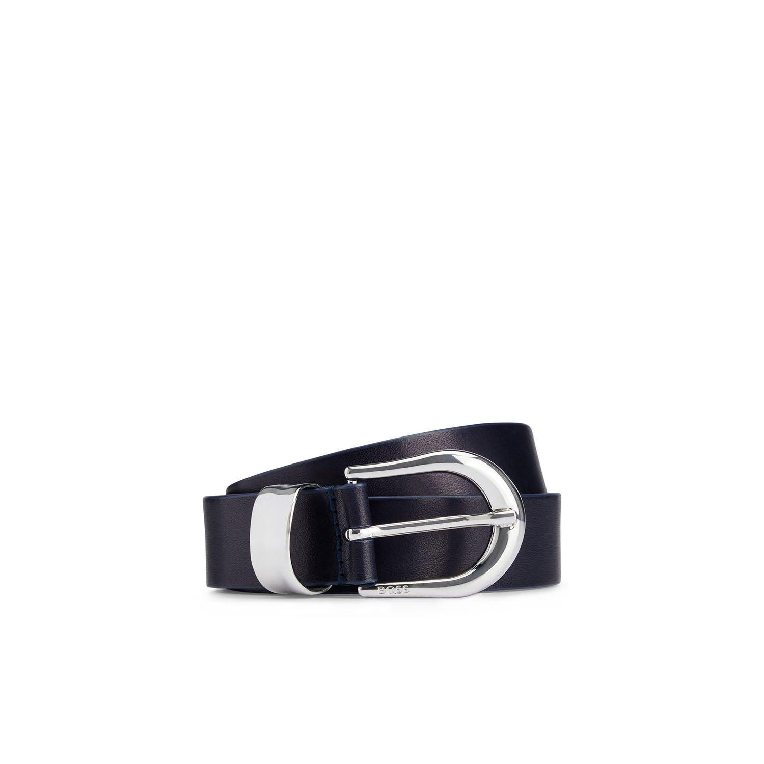 Navy - Boss - Women's Carol Leather Belt