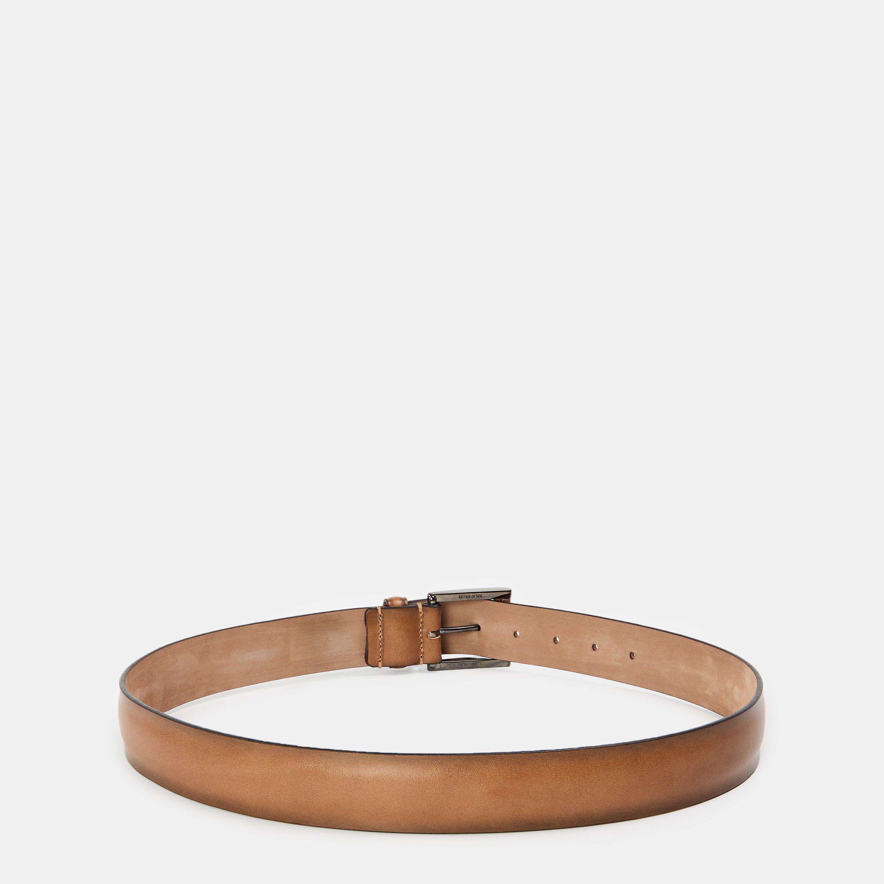 Beige - Boss - Men's T Lino Leather Belt - 2