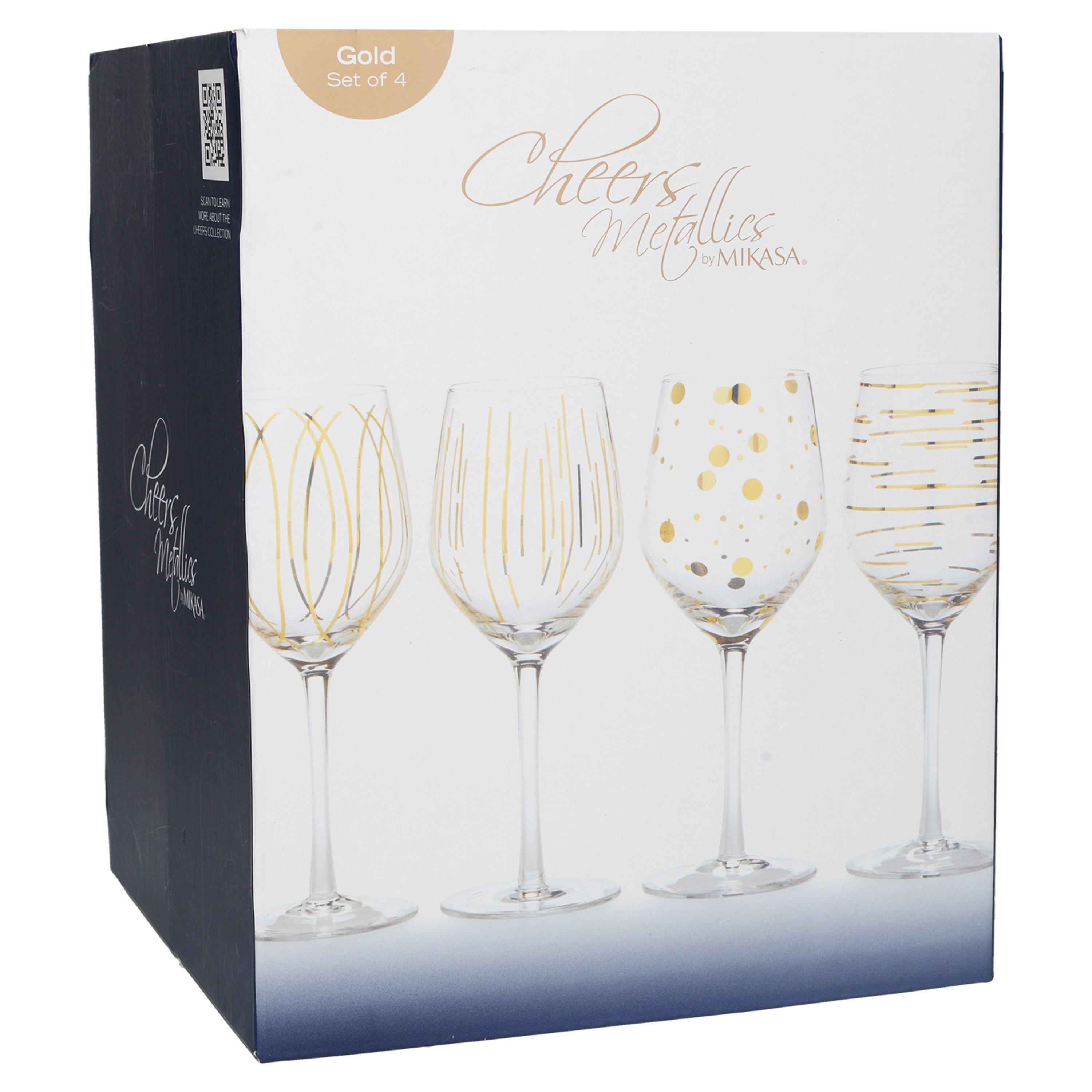 Clear - Mikasa - Mikasa Cheers Set of Four White Wine Glasses Meta - 6