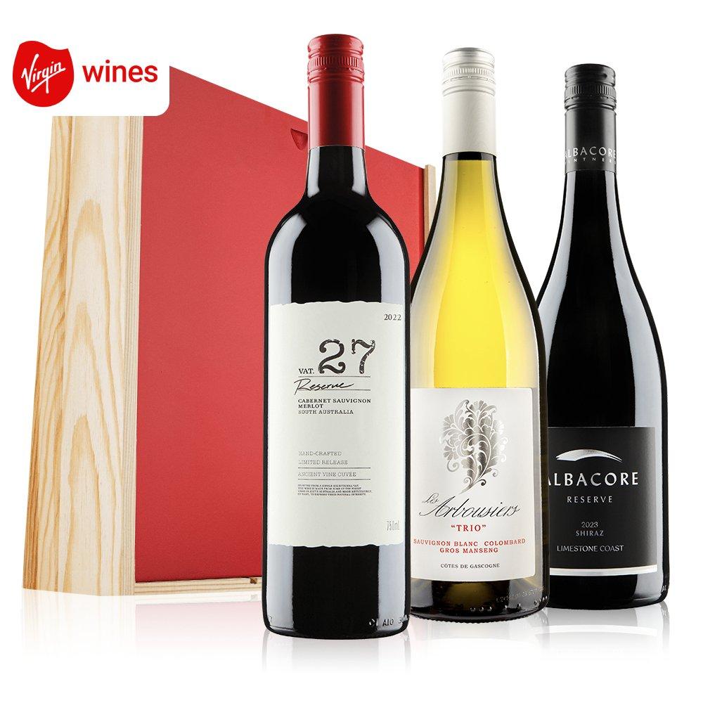 Multi - Virgin Wines - Mixed wine trio in wooden gift box - 1