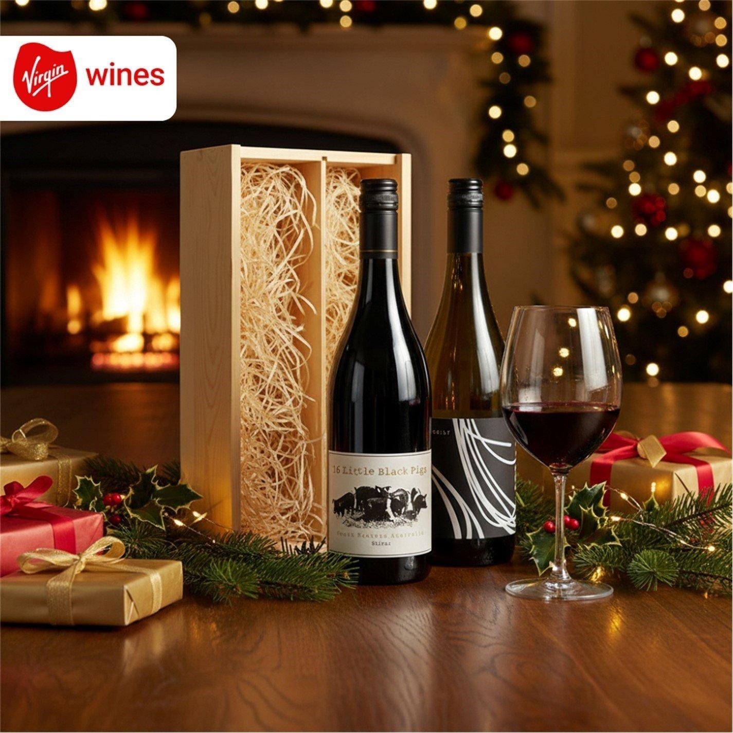 Multi - Virgin Wines - Classic Christmas Duo in Wooden Gift Box - 2