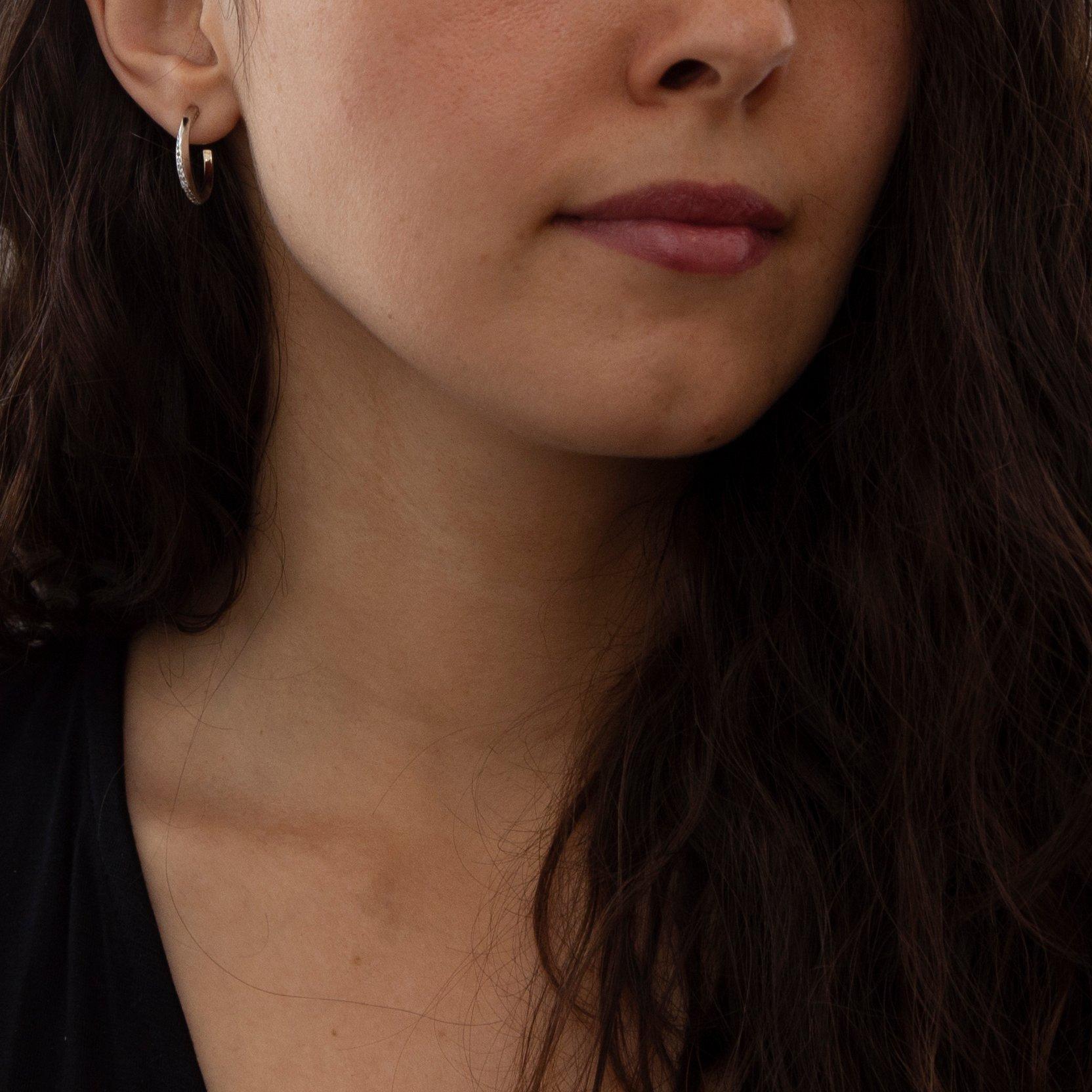 Sterling Silver - Be You - Sterling Silver CZ Twist Tube Hoops - 2