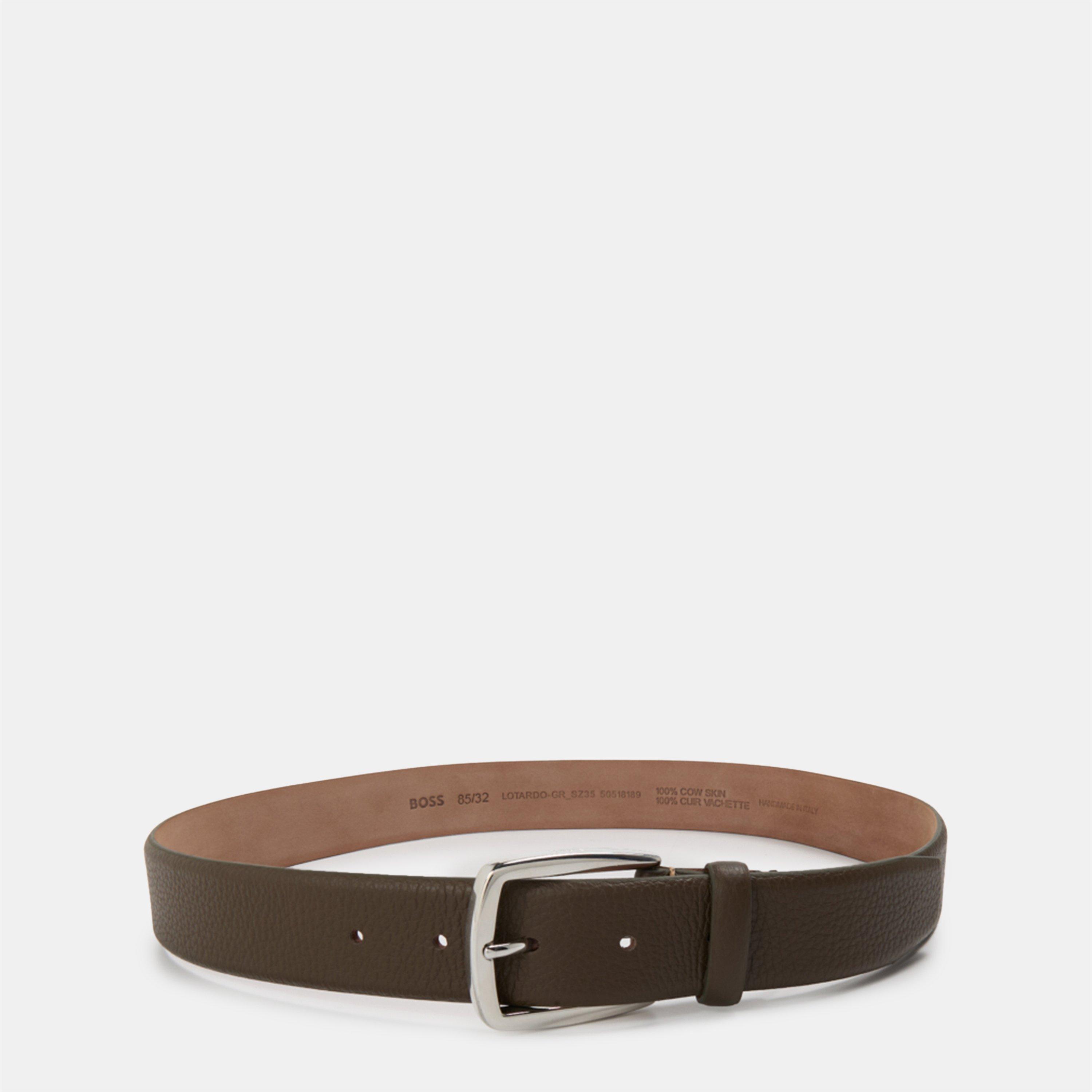 Boss Men's Lotardo Leather Belt - Green - 32R (85cm)