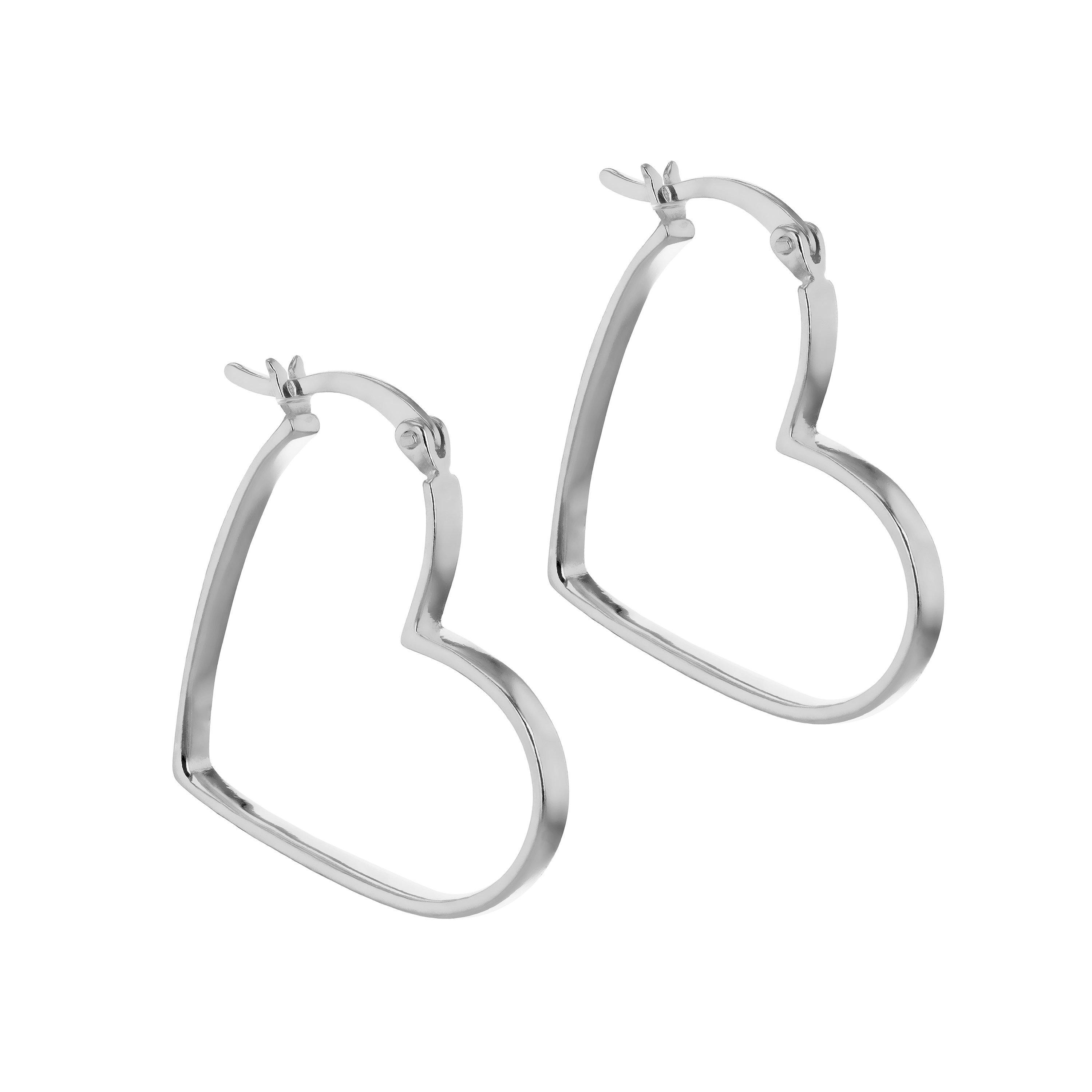 Sterling Silver - Be You - Sterling Silver Heart Hoop Earrings - 1
