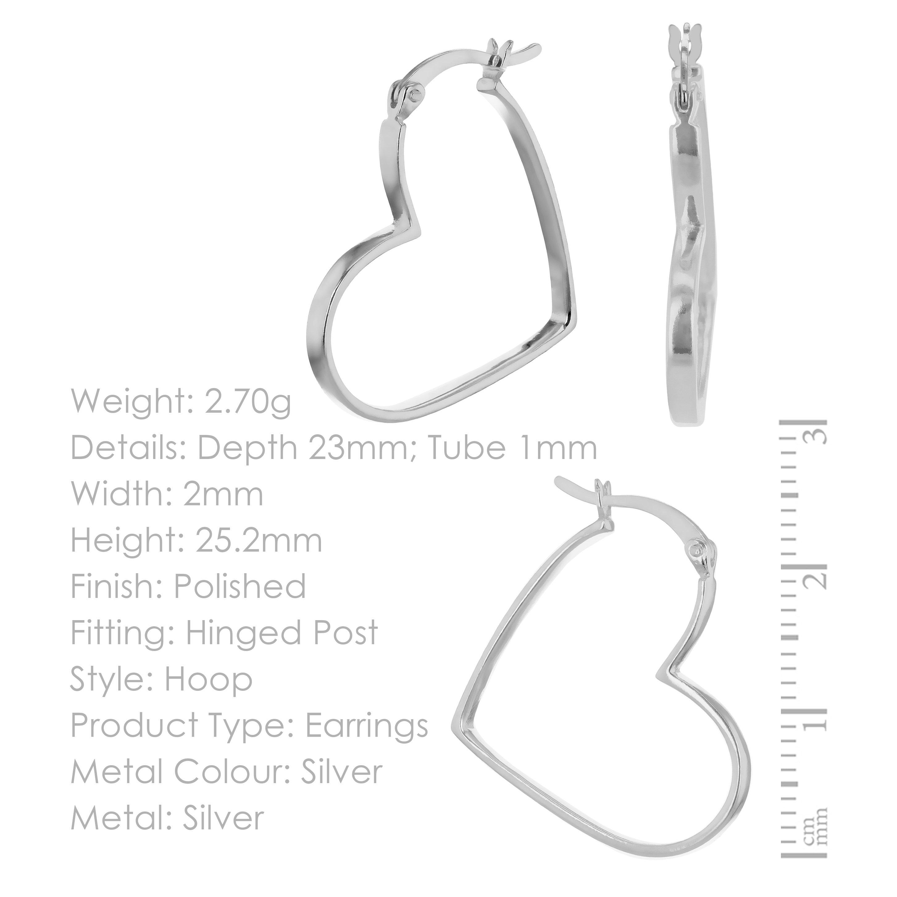 Sterling Silver - Be You - Sterling Silver Heart Hoop Earrings - 4