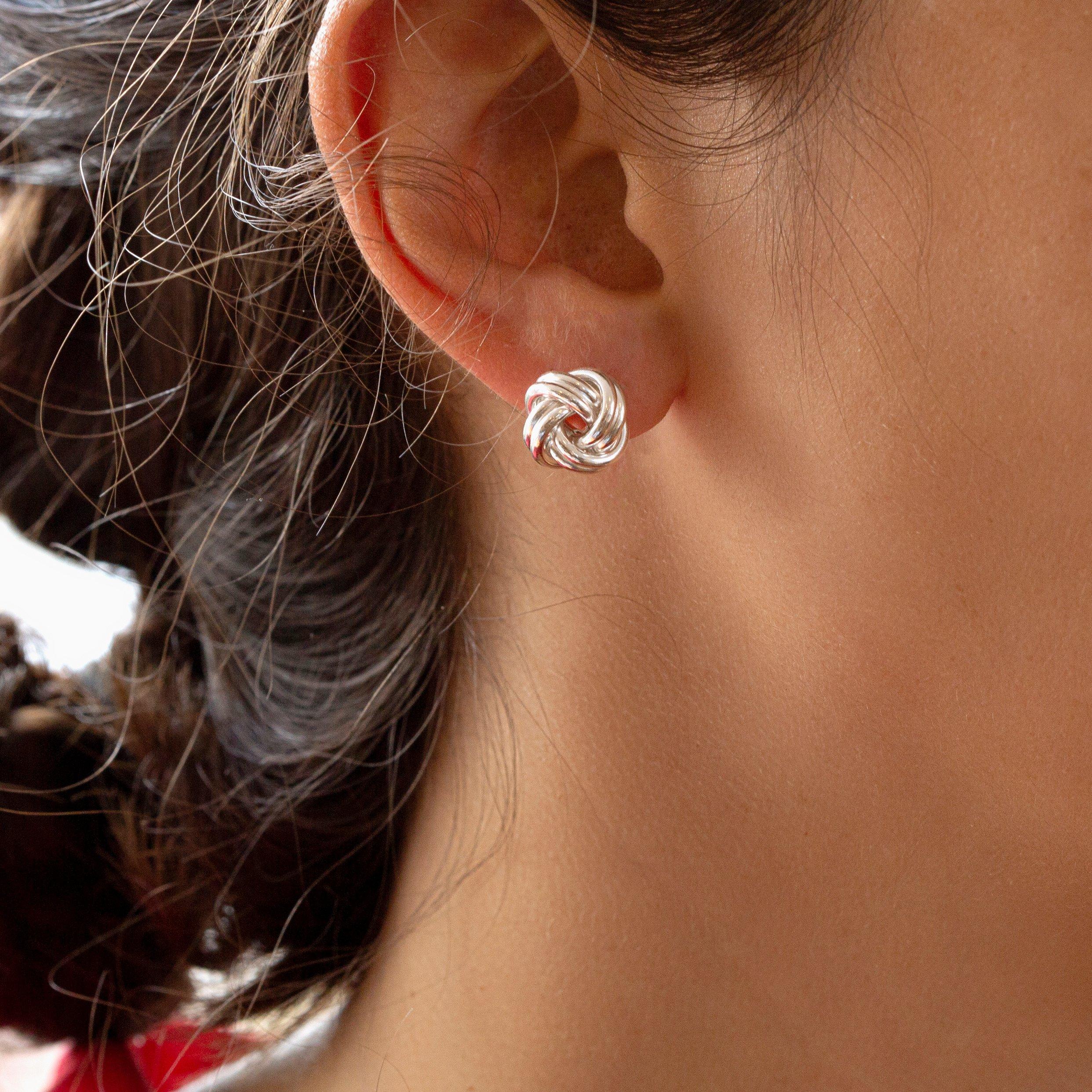 Sterling Silver - Be You - Sterling Silver Double-Knot Stud Earrings - 2
