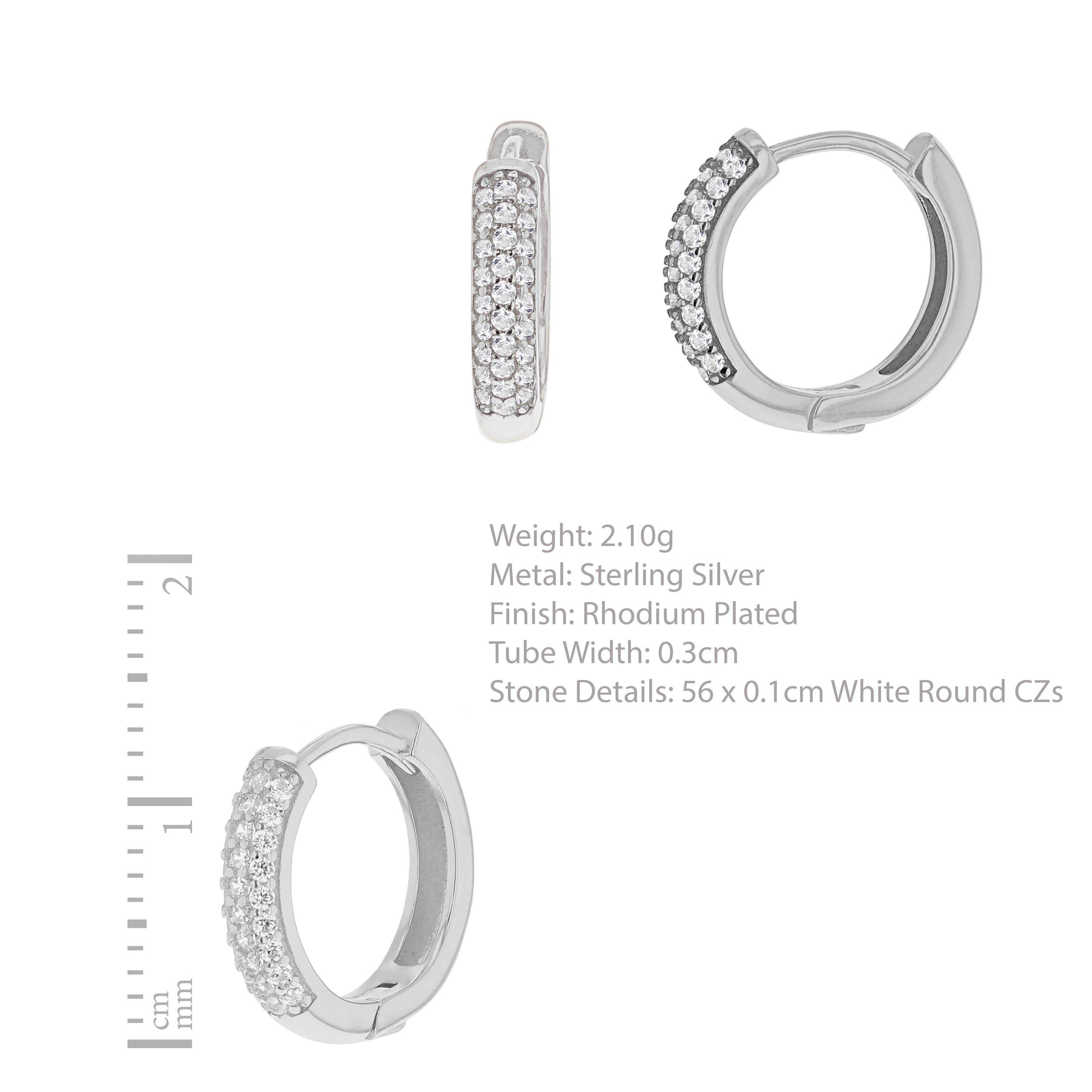 Sterling Silver - Be You - Sterling Silver CZ Band Hoop Earrings - 4