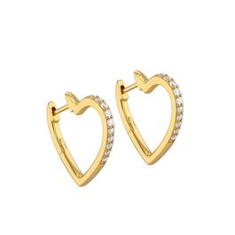 Be You Sterling Silver Gold Plated CZ Heart Hoop Earrings