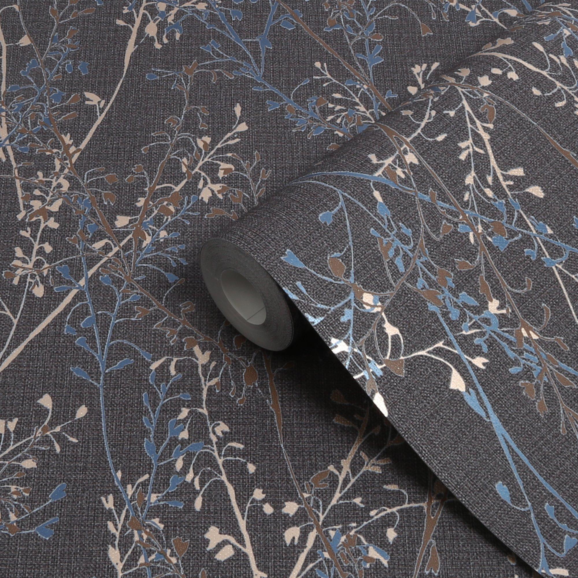 Blue - Boutique - Boutique Breeze Sprig Floral Blue Wallpaper - 3