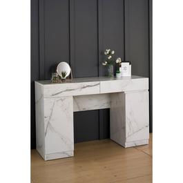 Homelife Helena 2 Drawer Marble-Effect Dresser