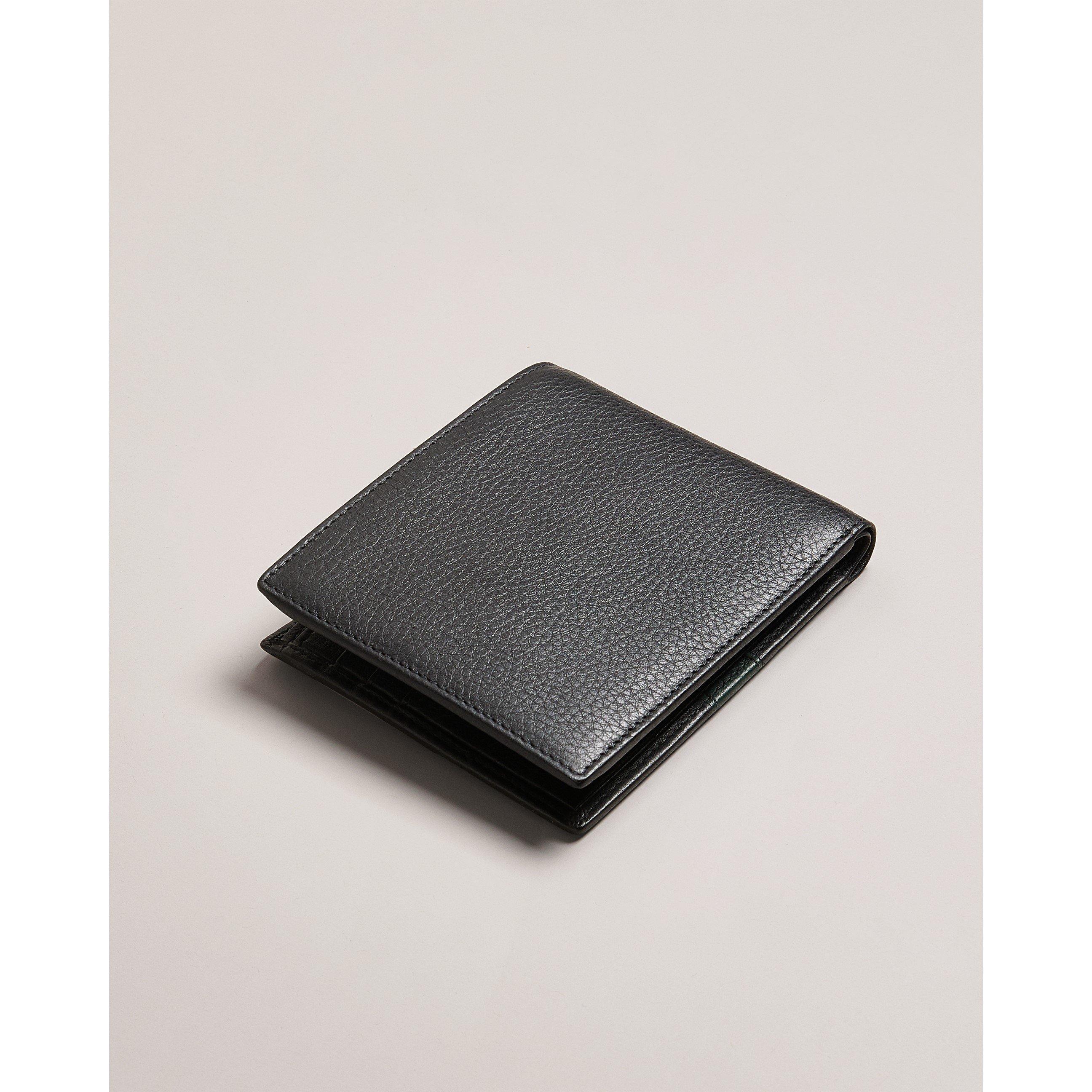 Black - Ted Baker - Men's Stripe Leather Billfold Wallet - 2