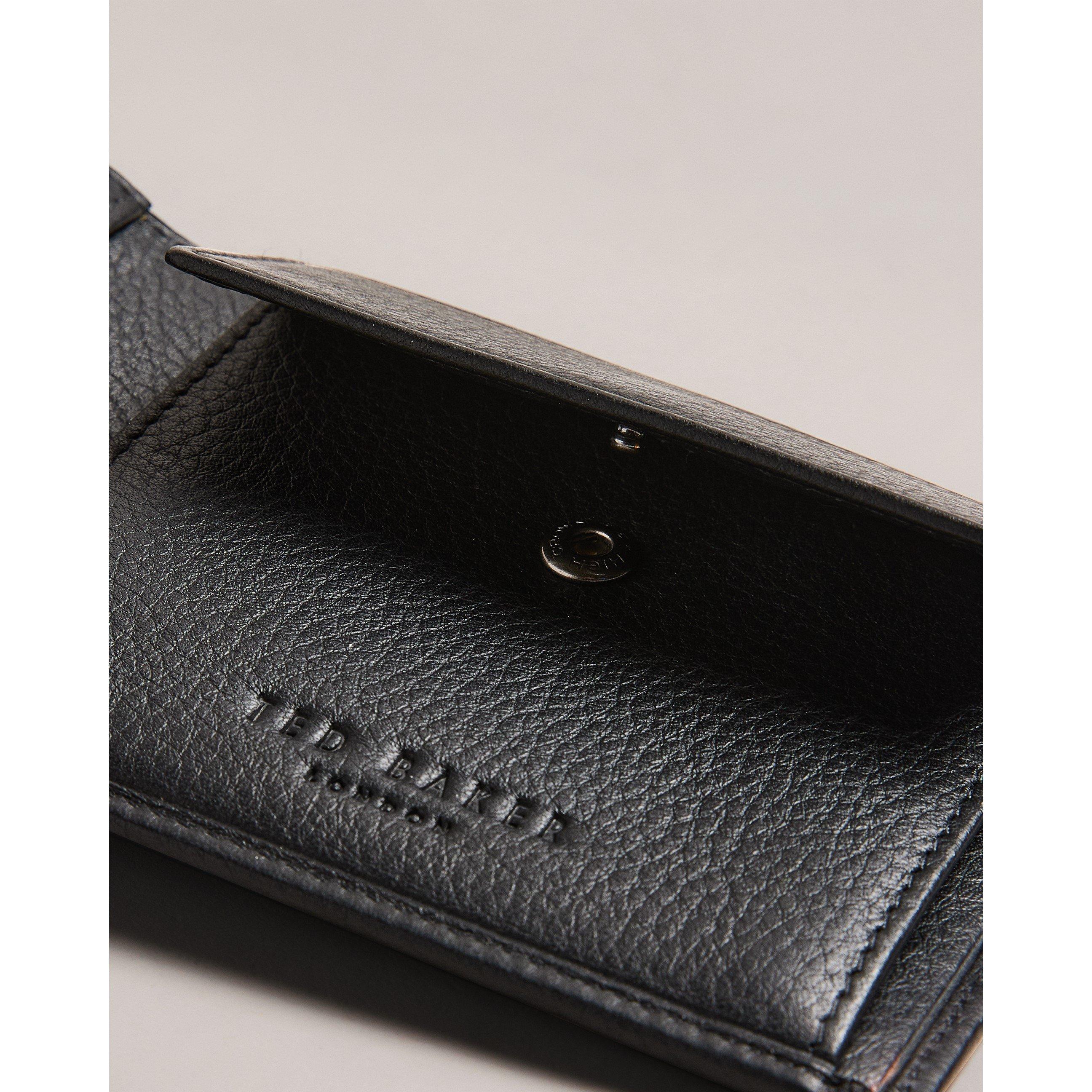 Black - Ted Baker - Men's Stripe Leather Billfold Wallet - 3