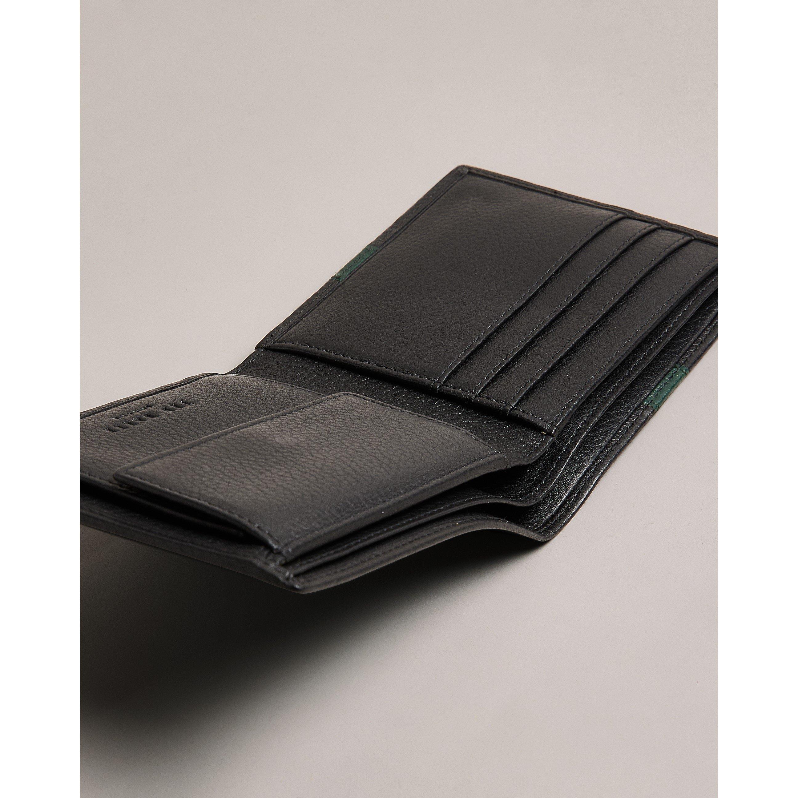 Black - Ted Baker - Men's Stripe Leather Billfold Wallet - 4