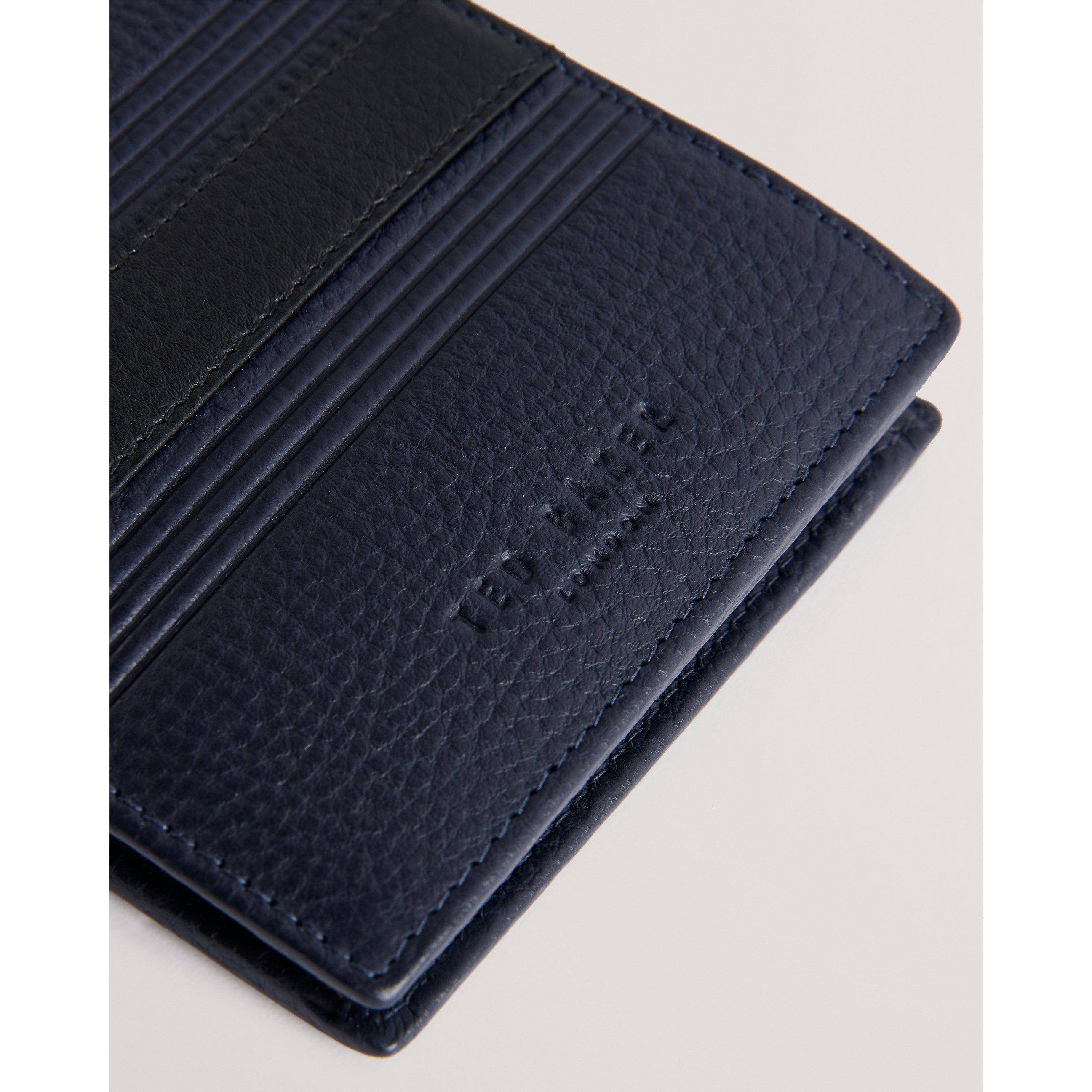 Blu navy - Ted Baker - Men's Stripe Leather Billfold Wallet - 3