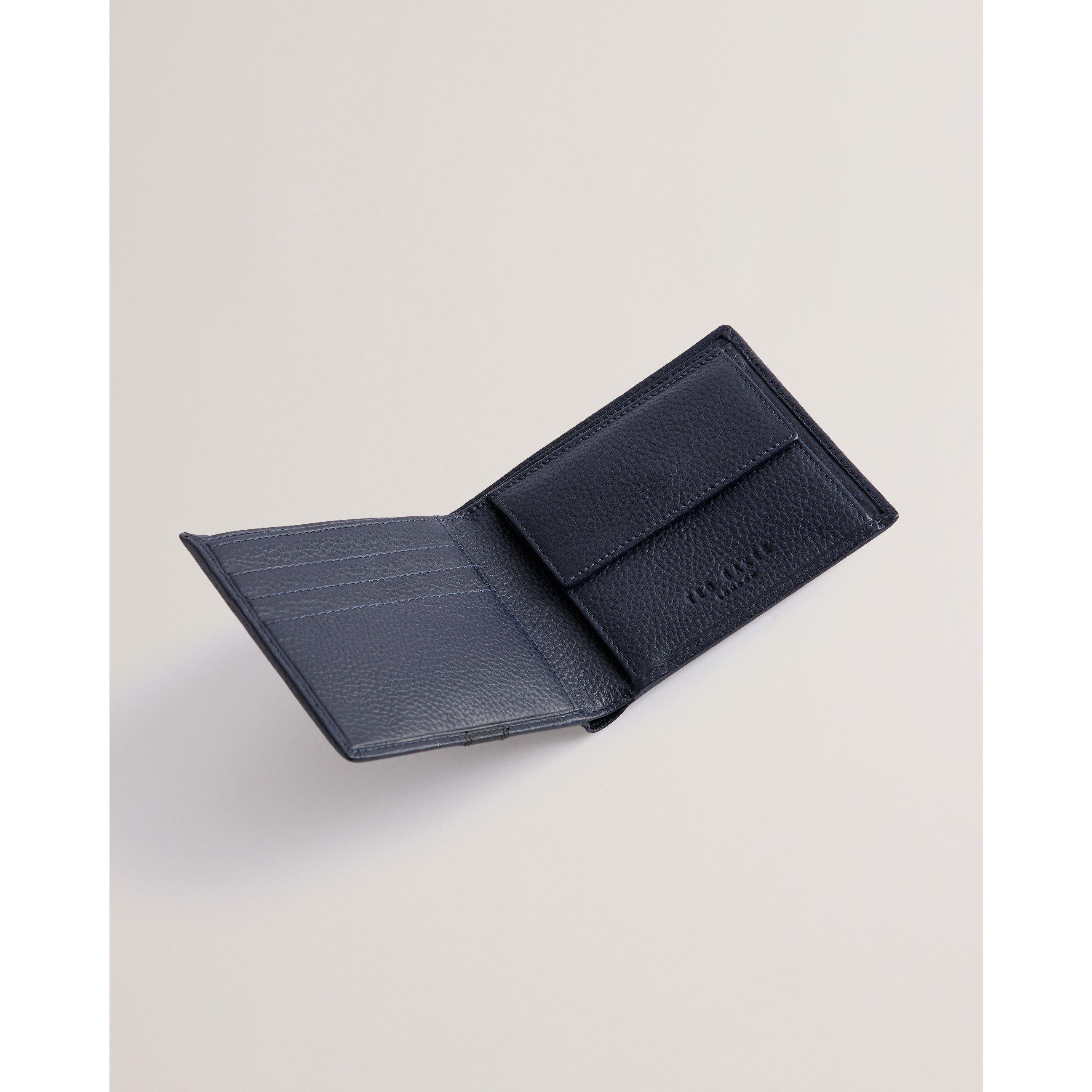 Blu navy - Ted Baker - Men's Stripe Leather Billfold Wallet - 4