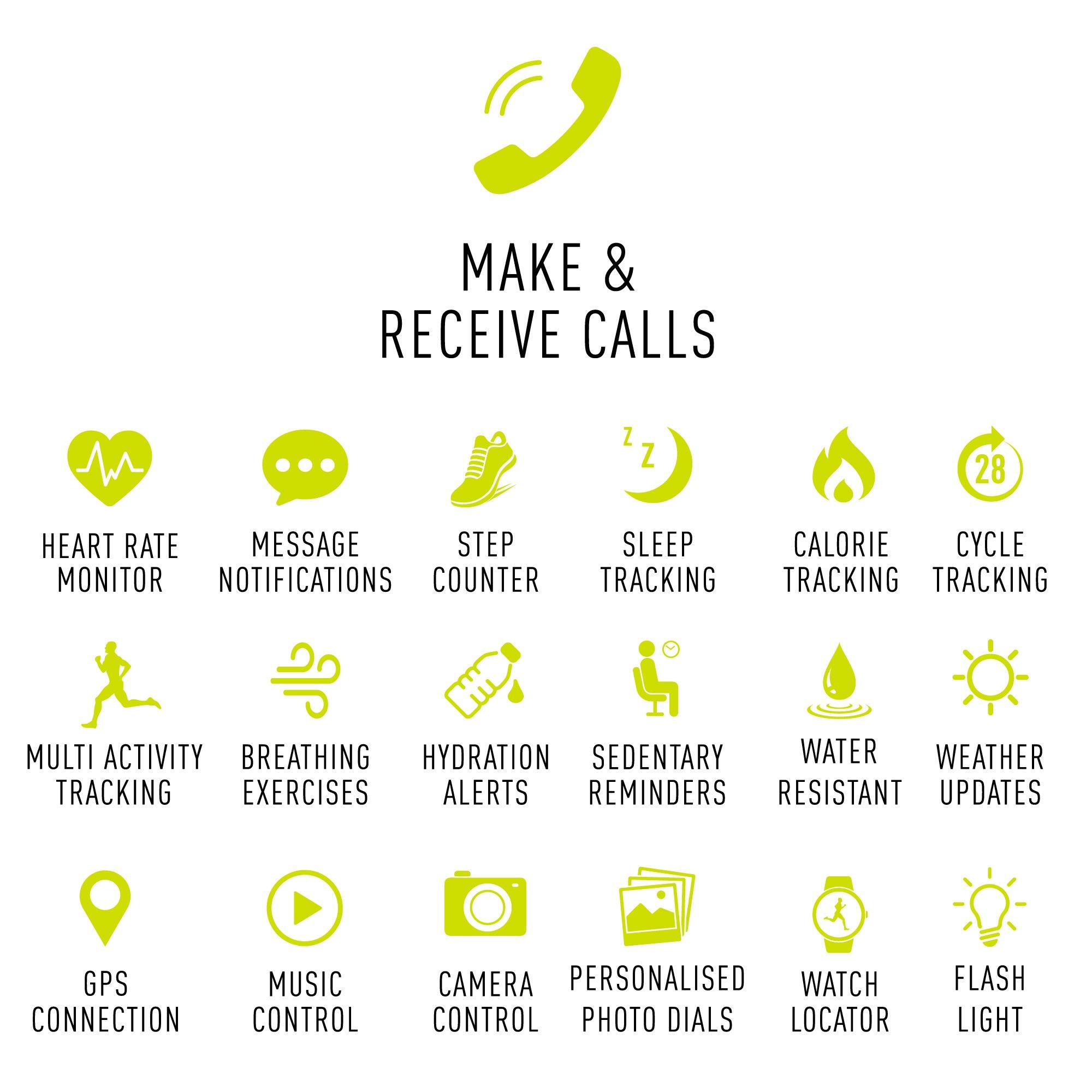 Black Mesh - Reflex Active - Reflex Active Series 23 Black Smart Calling Watch - 4