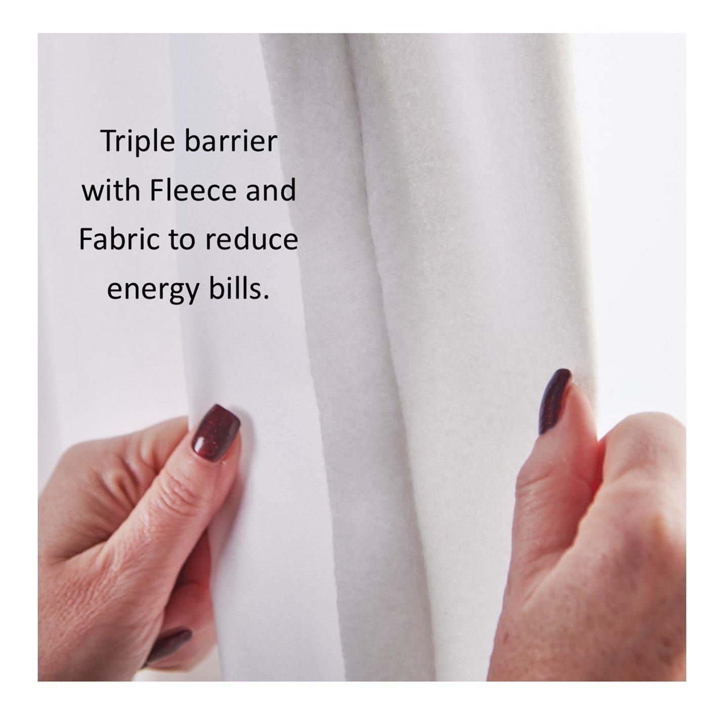 White - Alan Symonds - Fleece Thermal Curtain Linings Pair - 8